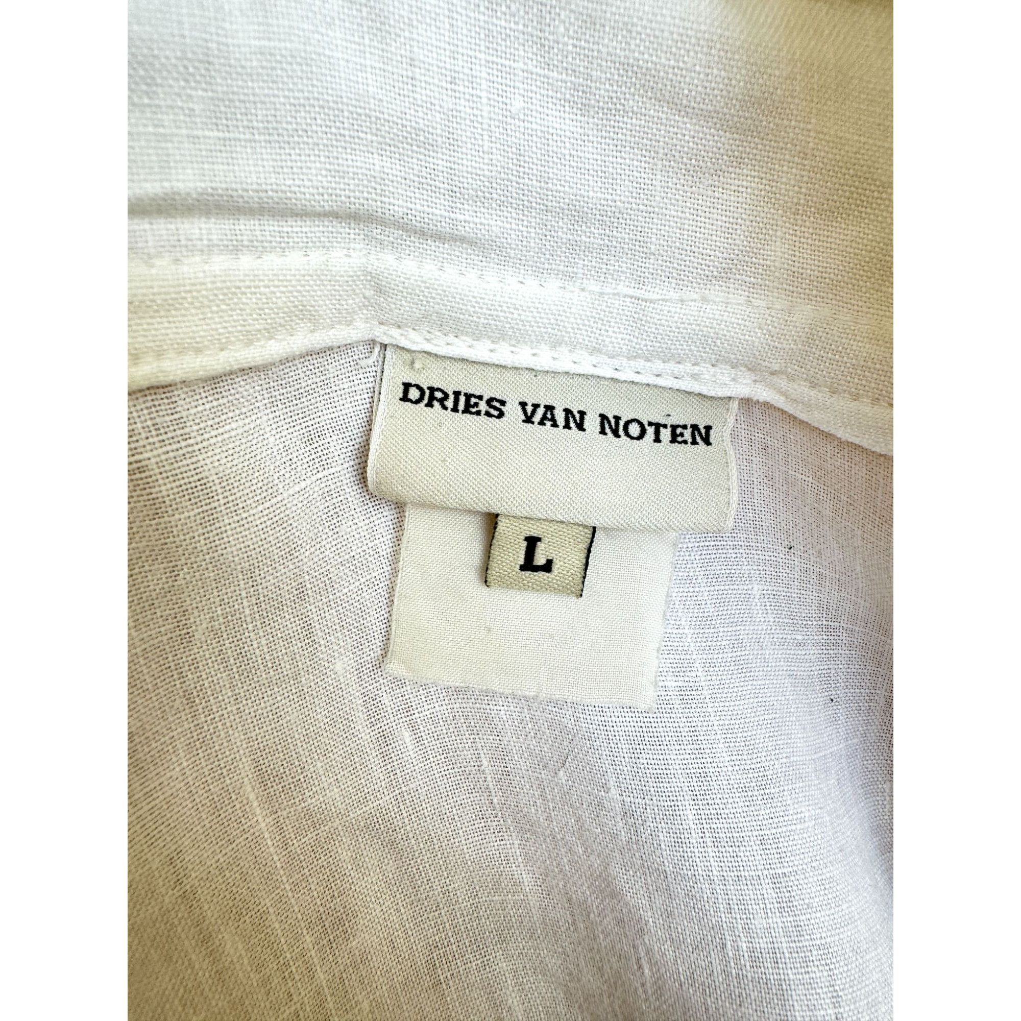 Dries Van Noten Vintage 1980s White Linen Jacket Size L / US 10 / IT 46 - 6 Thumbnail