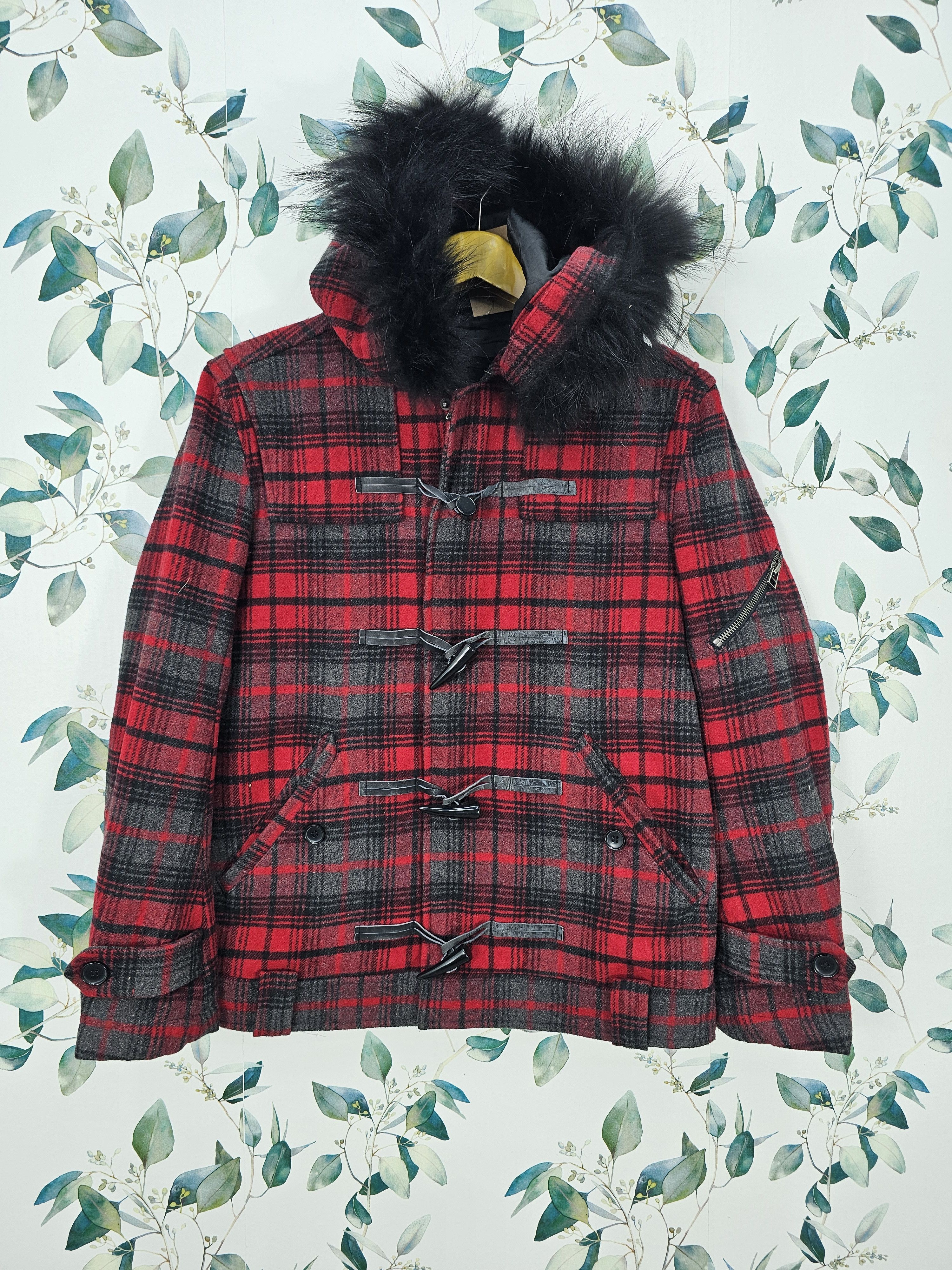 semanticdesign Semantic Design Plaid Checked Wool Punk Heavy Jacket J0147 Size US M / EU 48-50 / 2 - 1 Thumbnail
