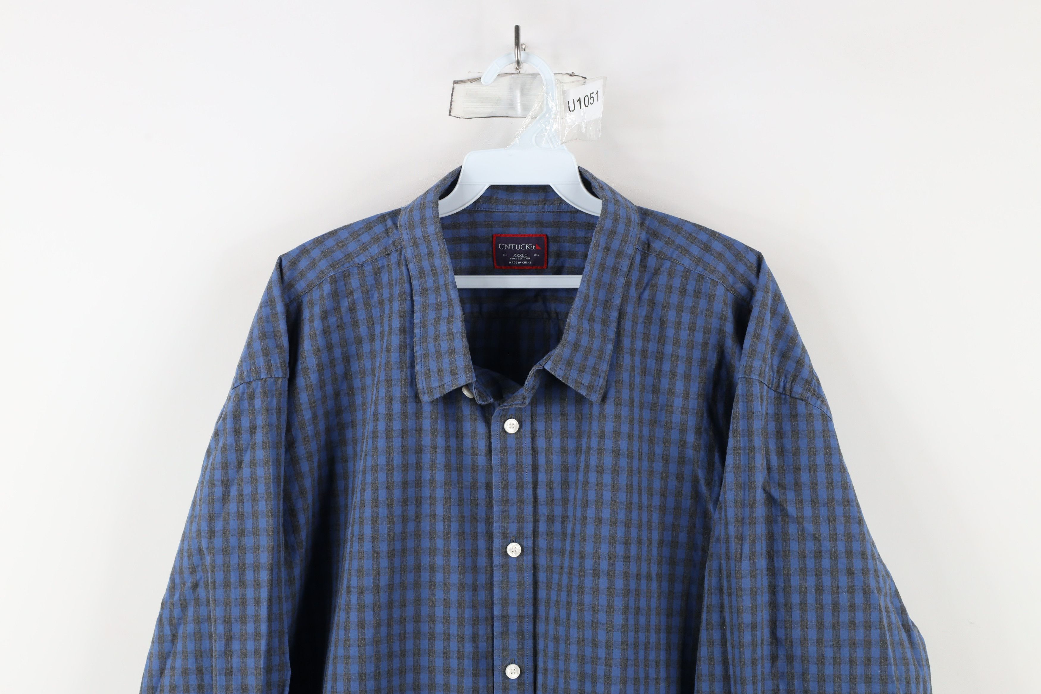 UNTUCKit × Vintage Untuckit Plaid Collared Button Down Shirt Blue Cotton Size US XXL / EU 58 / 5 - 2 Thumbnail