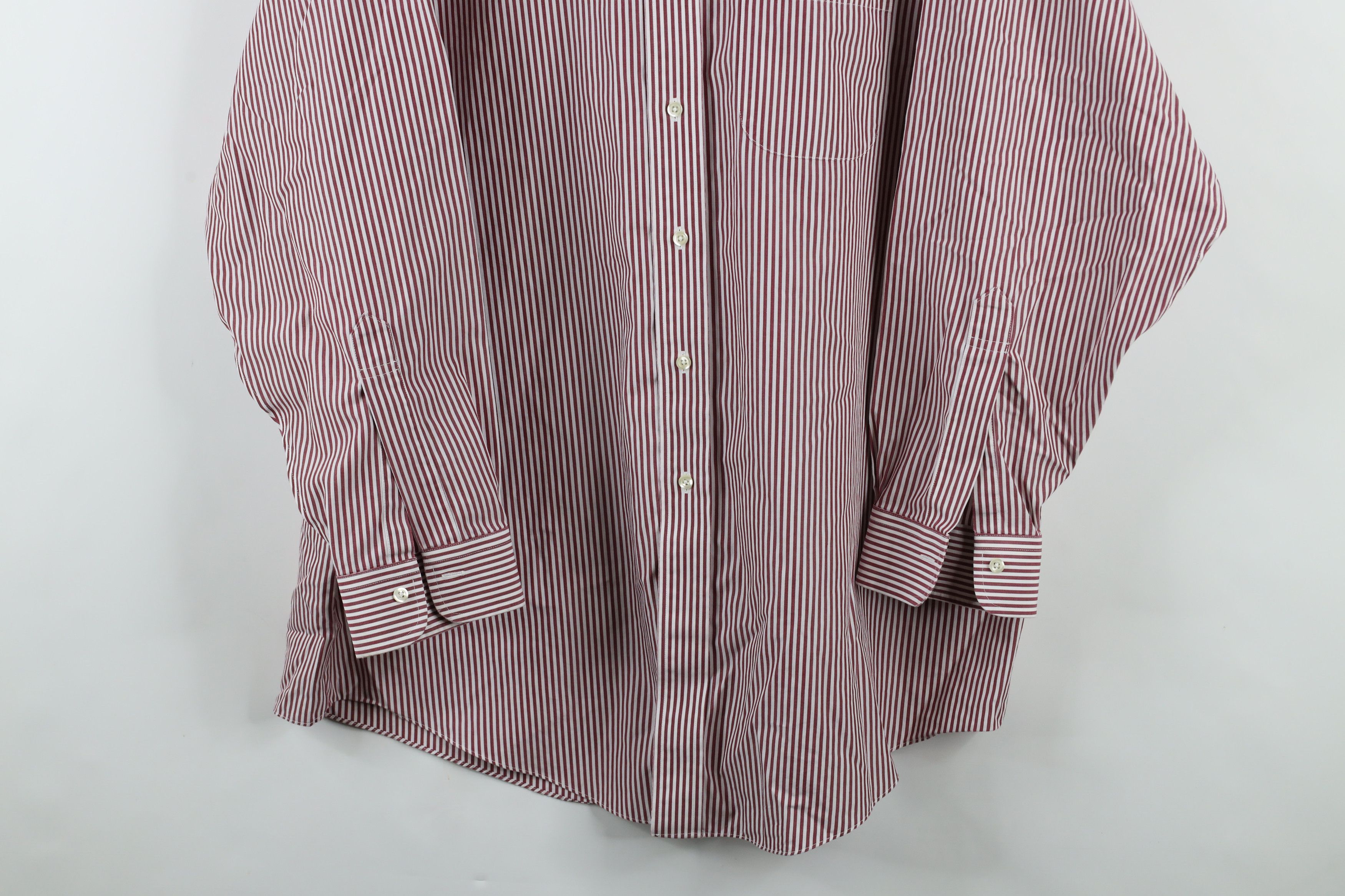 Brooks Brothers × Vintage Vintage 90s Brooks Brothers Striped Button Down Shirt Red Size US L / EU 52-54 / 3 - 3 Thumbnail