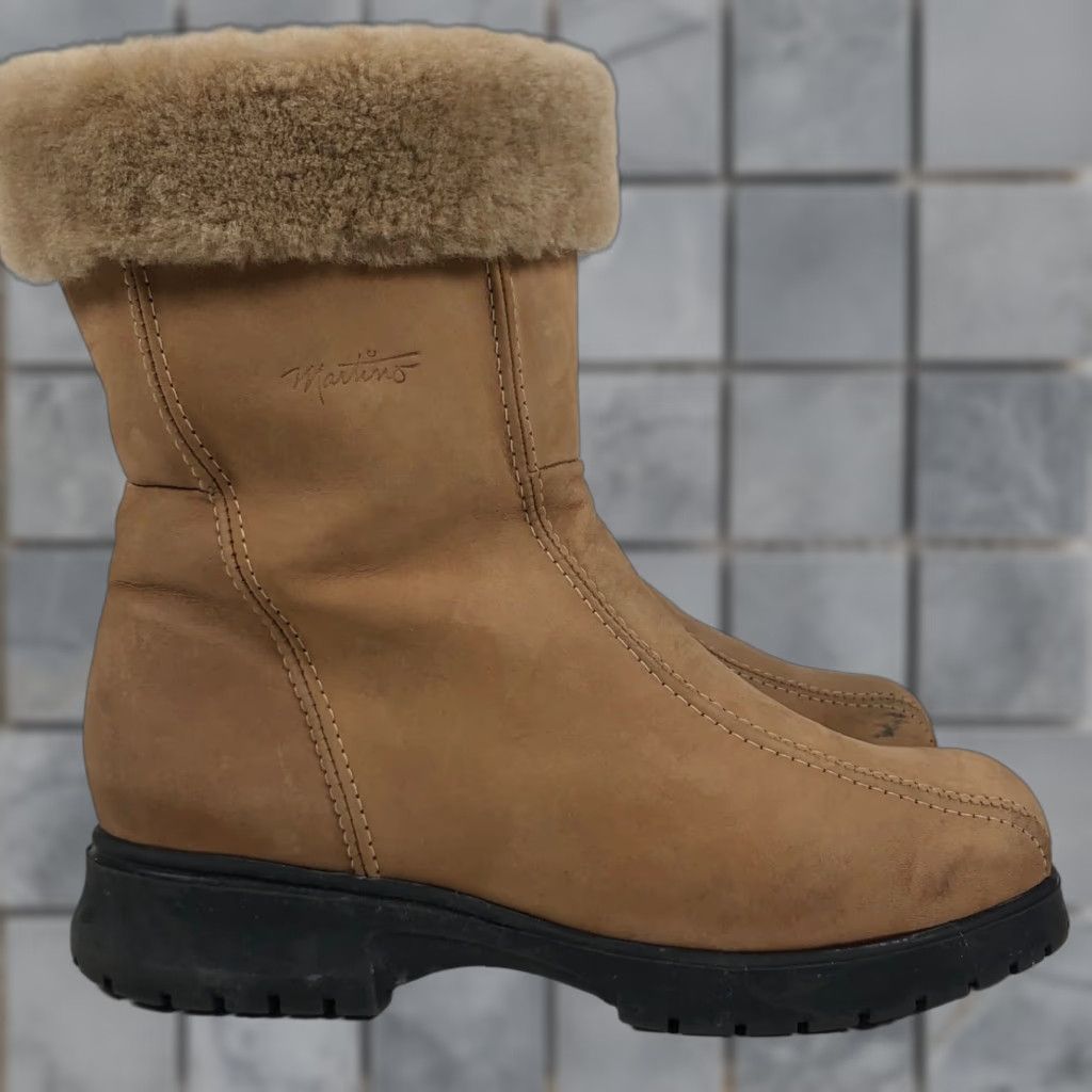 Vintage VINTAGE Martino Boots Womens Brown Leather Shearling Lined Zip Mid-Calf D Width 9.5 Size US 10 / IT 40 - 1 Thumbnail