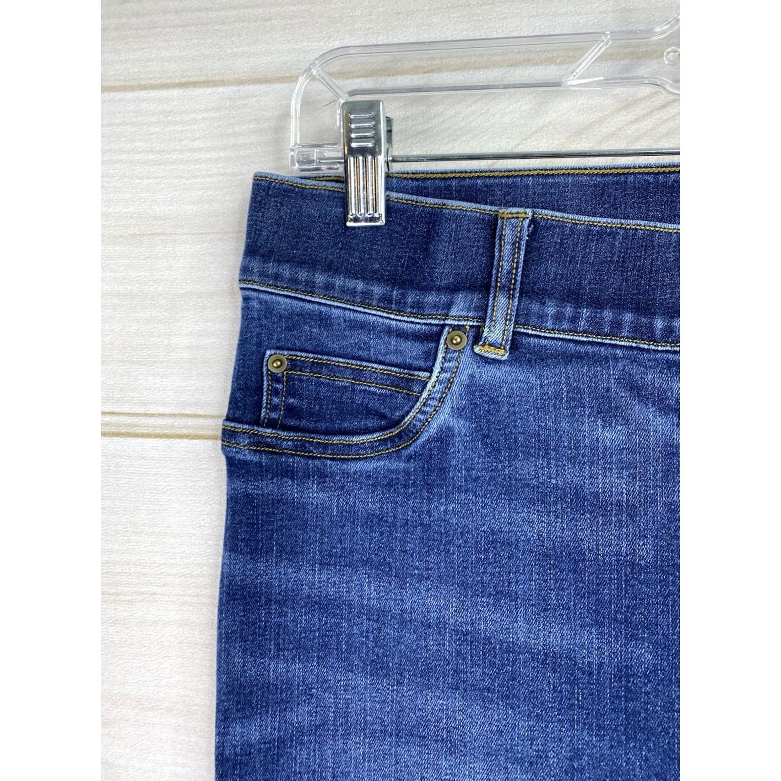 Spanx SPANX Jeans Skinny Denim Pull On L Dark Blue Womens Size L Stretch 31in Inseam 26.5in Belt Loops Faux Fly Size 36" / US 14 / IT 50 - 2 Thumbnail