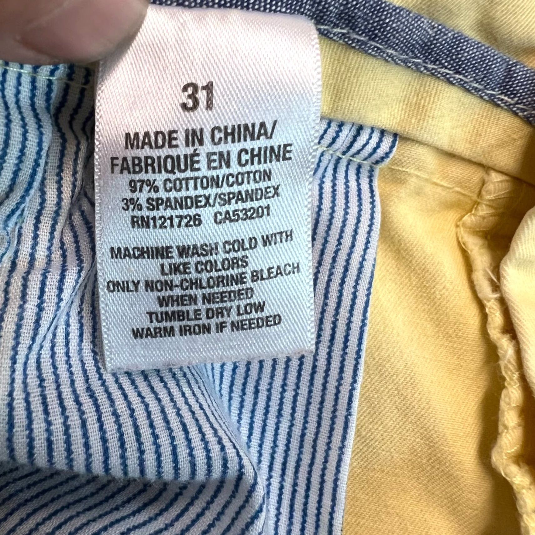 Vintage Aéropostale Chino Shorts Mens 31 Yellow Flat Front Size US 31 - 4 Thumbnail