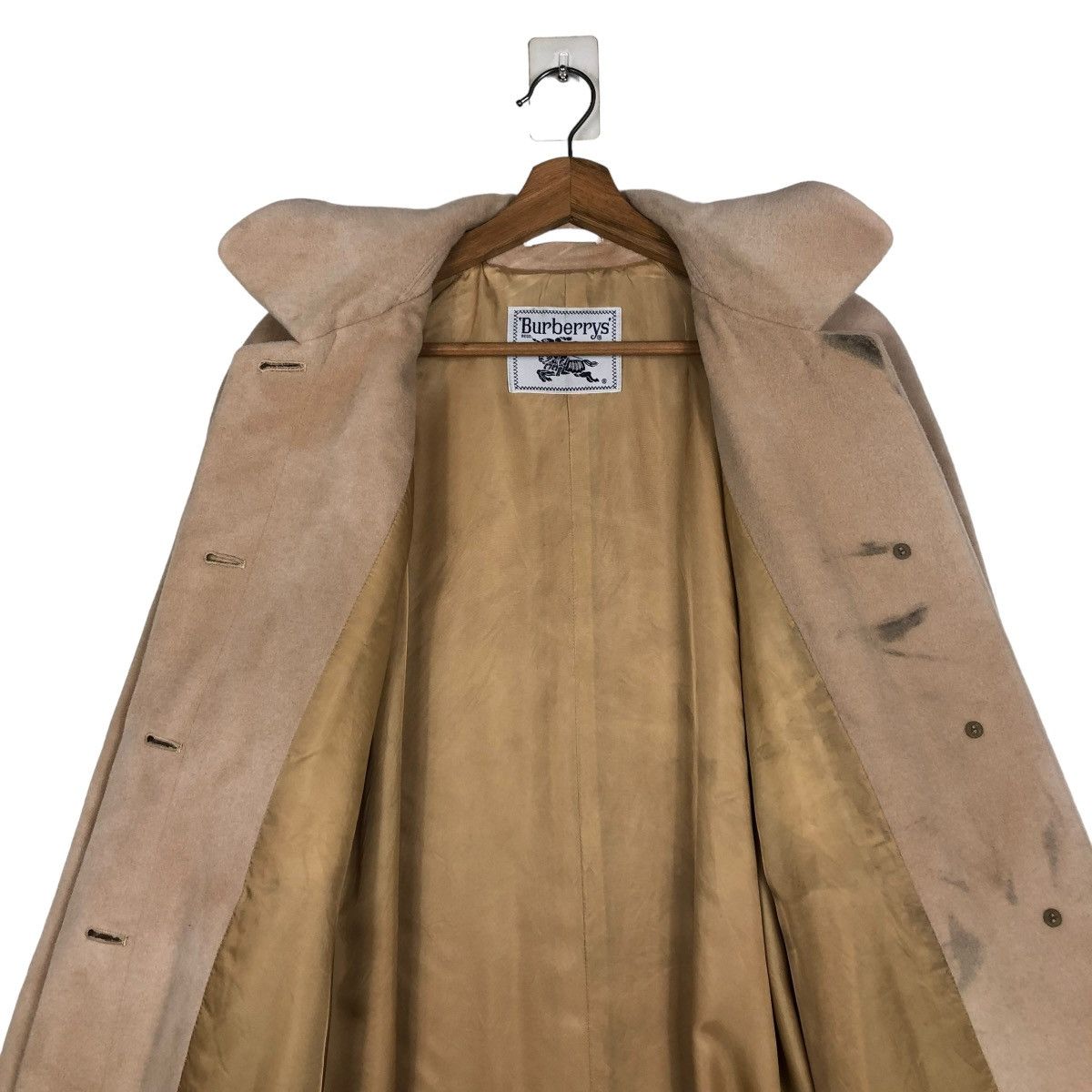 Burberry 🔥VINTAGE LONG WOOL FLY COATS JACKET BURBERRYS HERRINGBONE Size US M / EU 48-50 / 2 - 14 Thumbnail