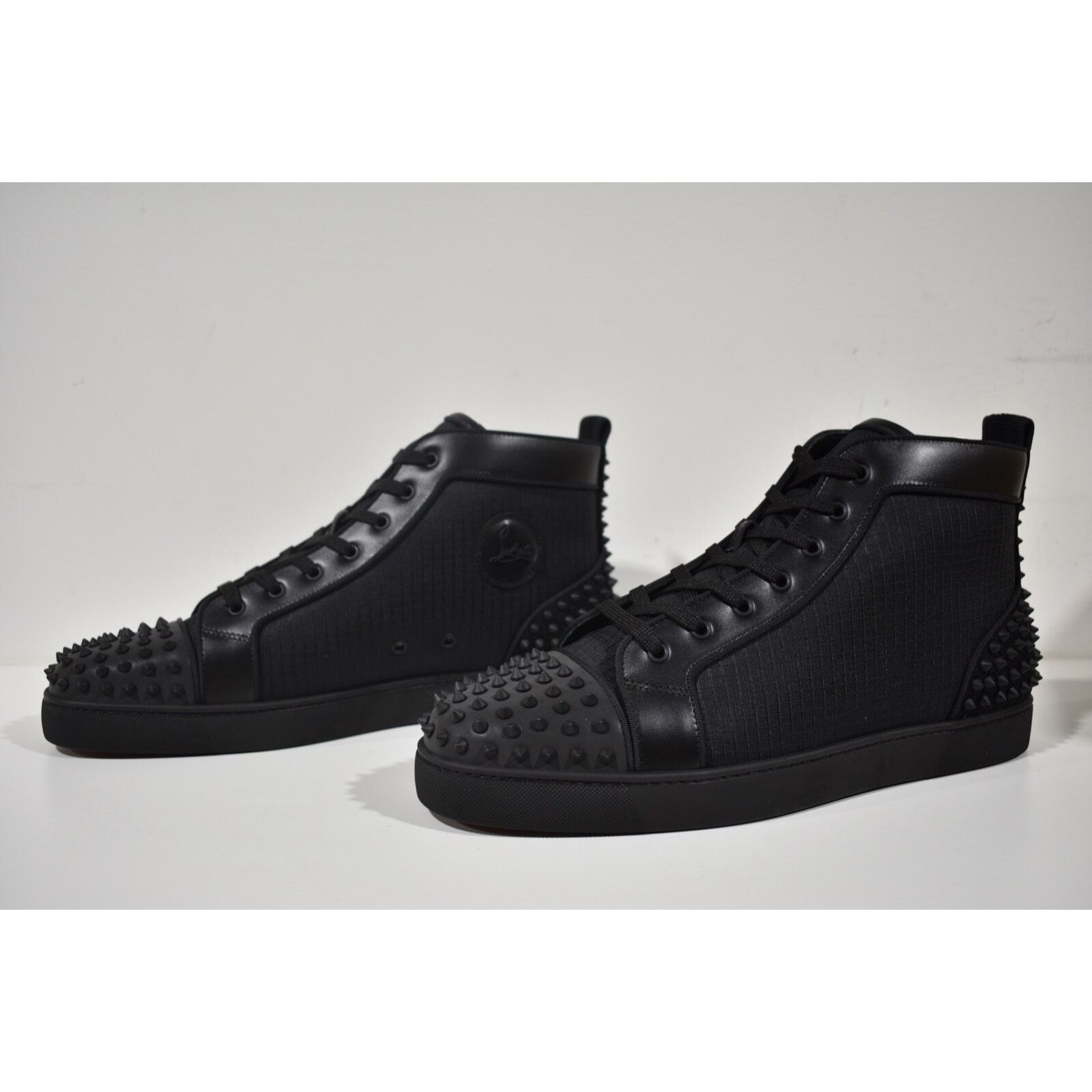 Christian Louboutin Christian Louboutin Lou Spikes 2 Flat Black Reflex Tissu Size US 15 / EU 48 - 6 Thumbnail