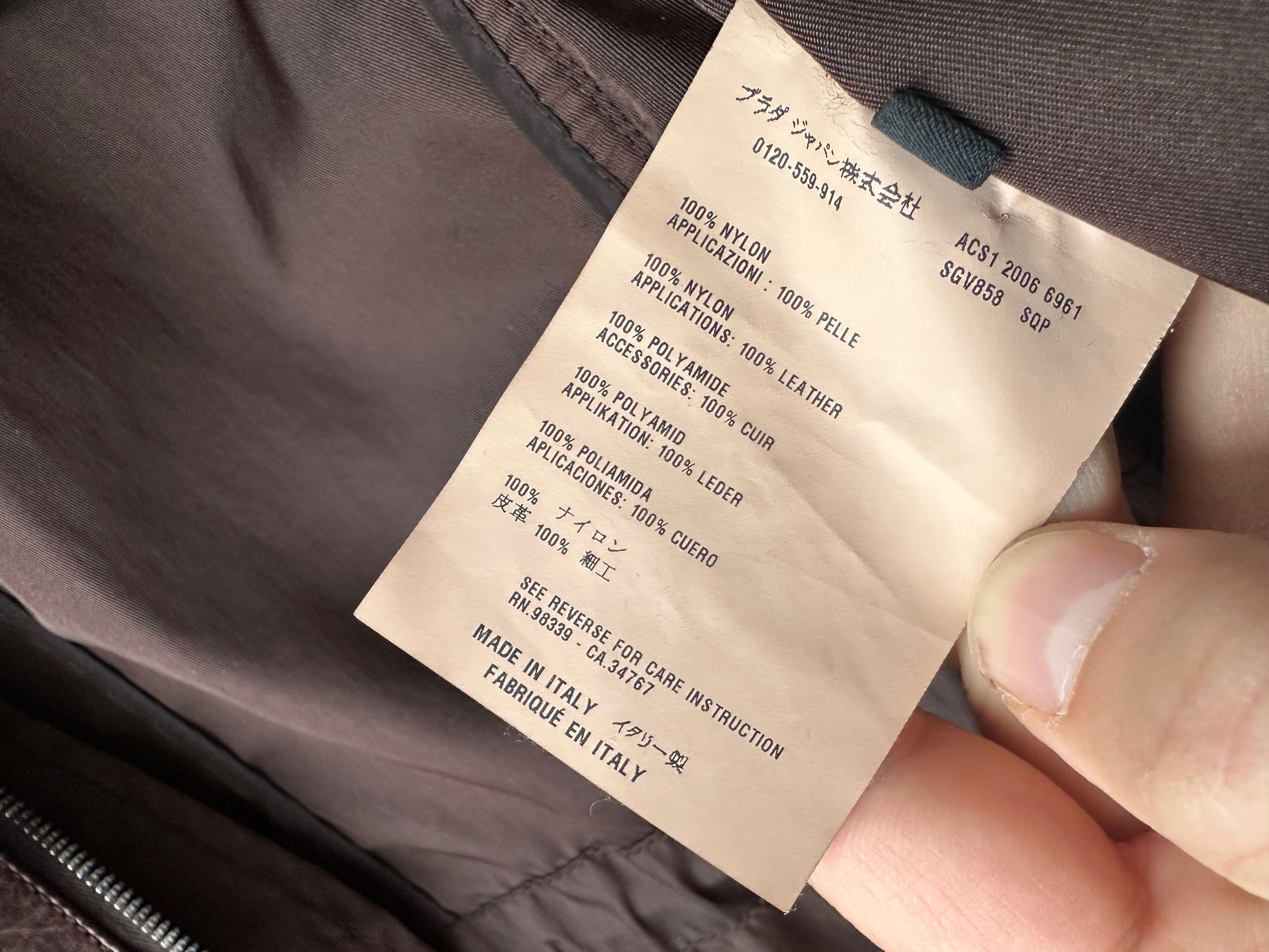 Prada 2006 Vintage Prada Brown Nylon Leather Coat Jacket Size US L / EU 52-54 / 3 - 17 Thumbnail
