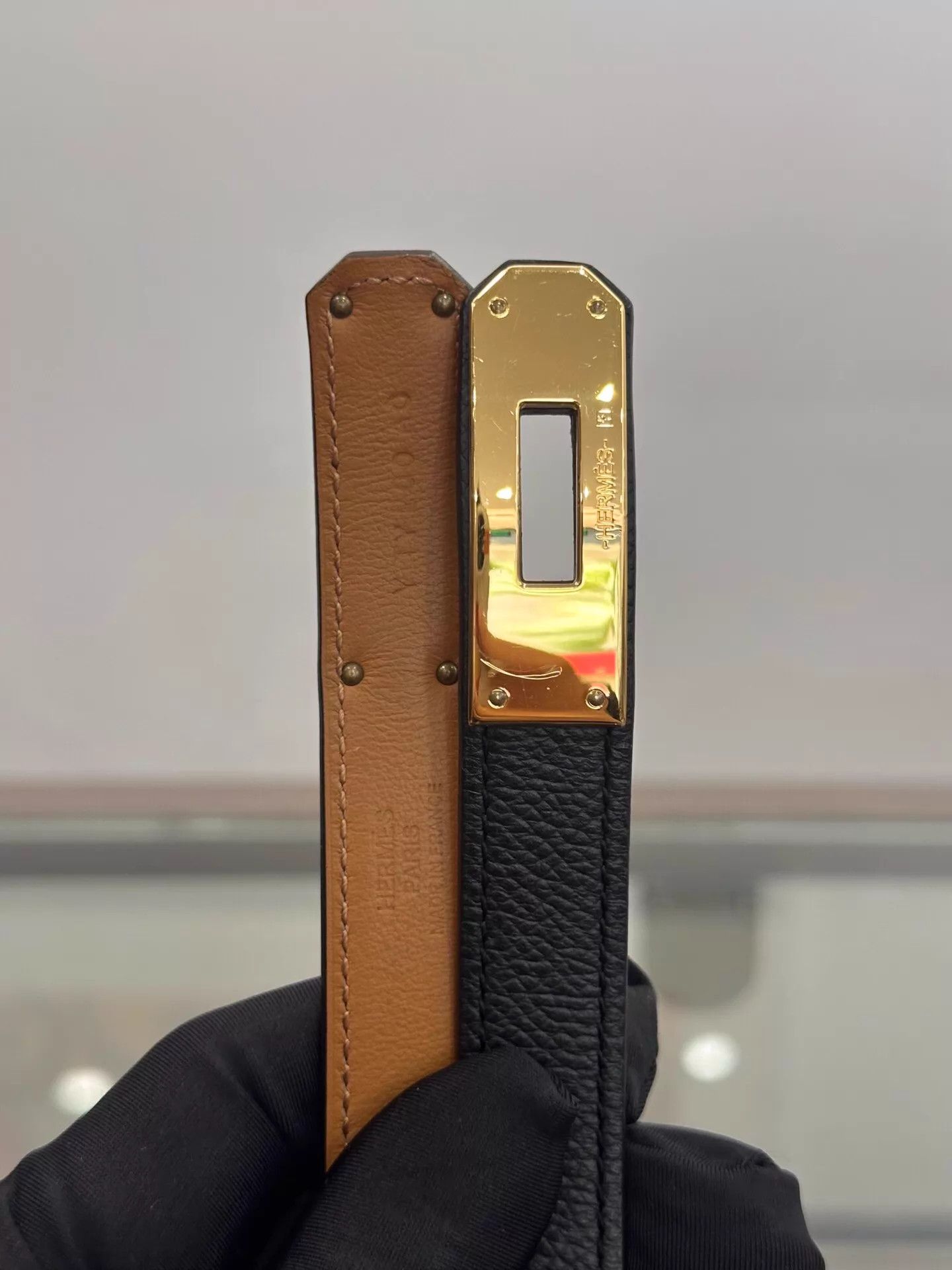 Hermes Hermes Kelly Belt 1.8cm Black/Brown Gold Buckle New Boxed Size ONE SIZE - 5 Thumbnail