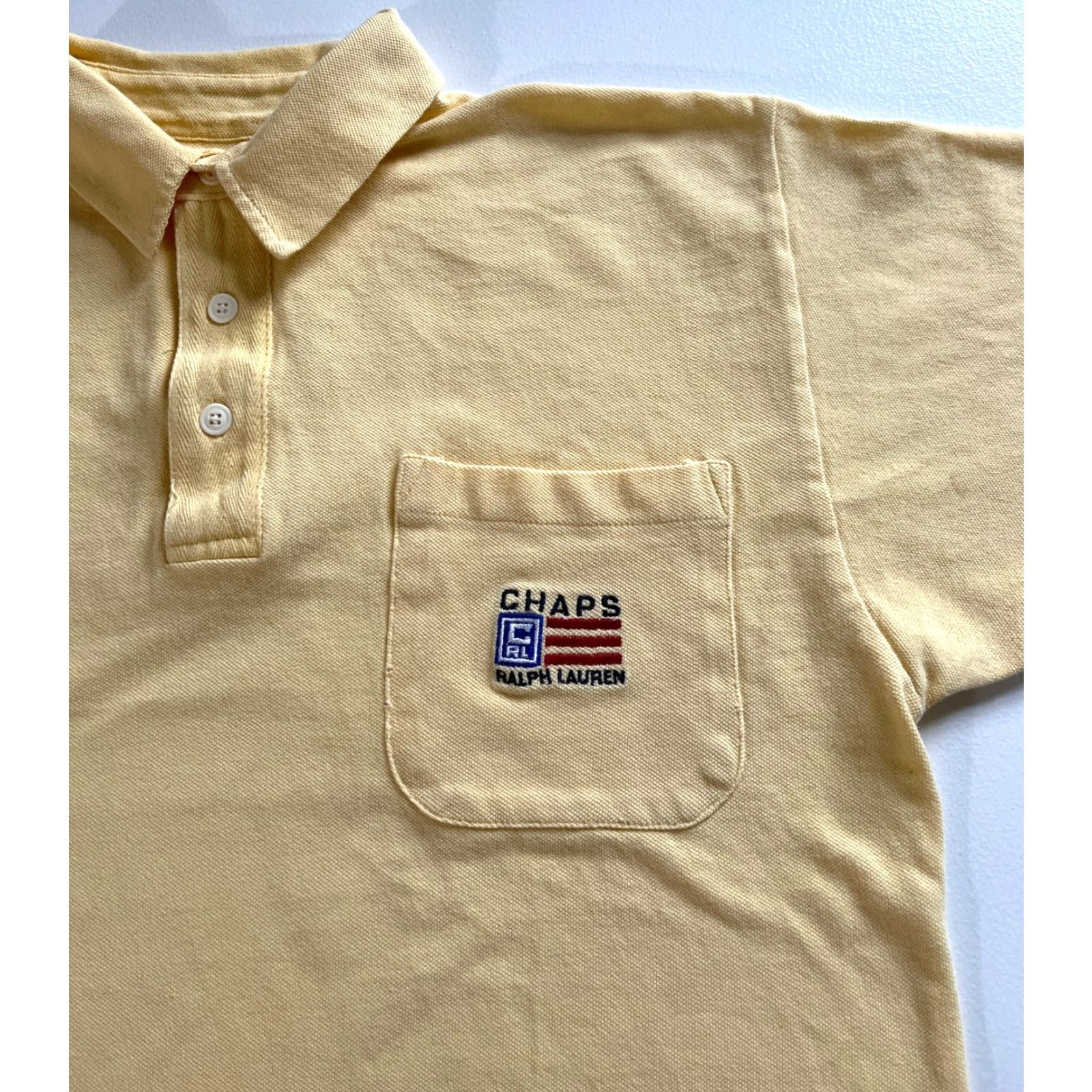 Chaps VINTAGE Chaps Ralph Lauren Polo Shirt Mens L Yellow Embroidered Logo 90s Classic Retro Short Sleeve Collared Polo Shirt Size US L / EU 52-54 / 3 - 4 Thumbnail