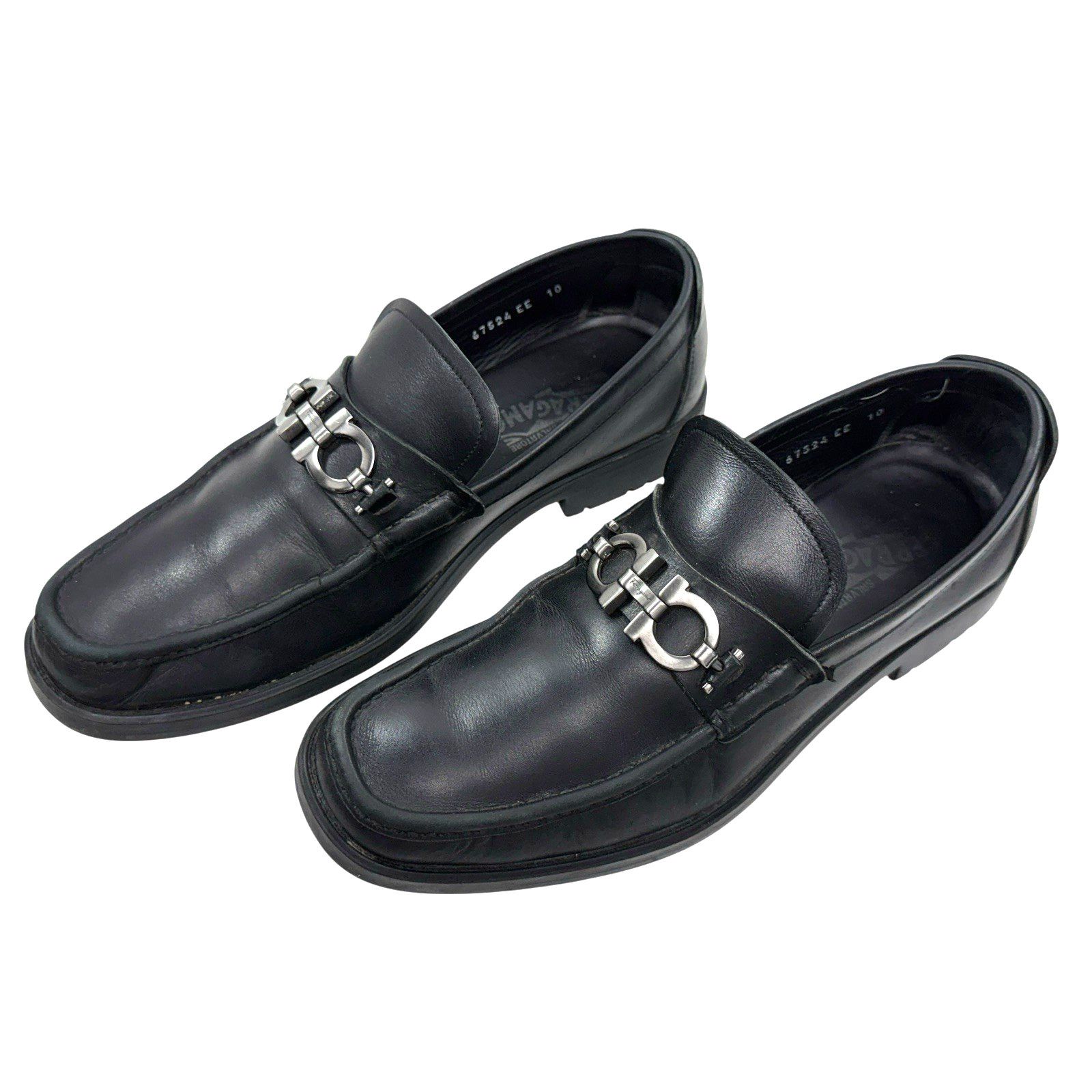 Salvatore Ferragamo Ferragamo David Leather Loafers Gancini Horse Bit Size 10 EE Size US 10 / EU 43 - 1 Thumbnail