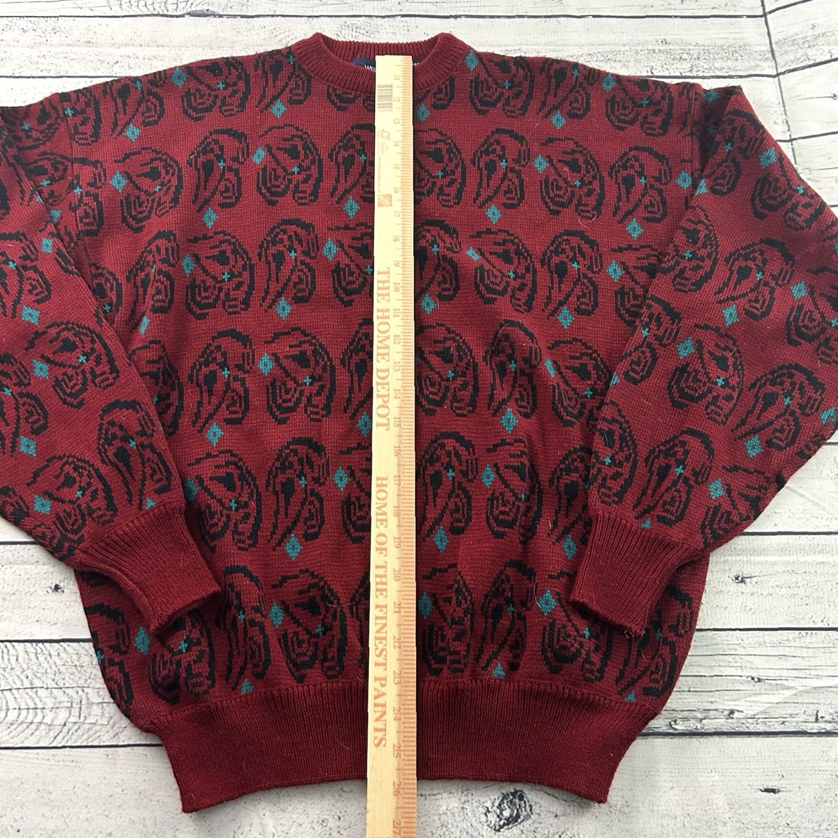 Wrangler VINTAGE Wrangler Pullover Crewneck Western Sweater Men L Red Wrangler Sweatshirt Western Pullover Crew Neck Red Mens 90s (if applicable) Size US L / EU 52-54 / 3 - 3 Thumbnail