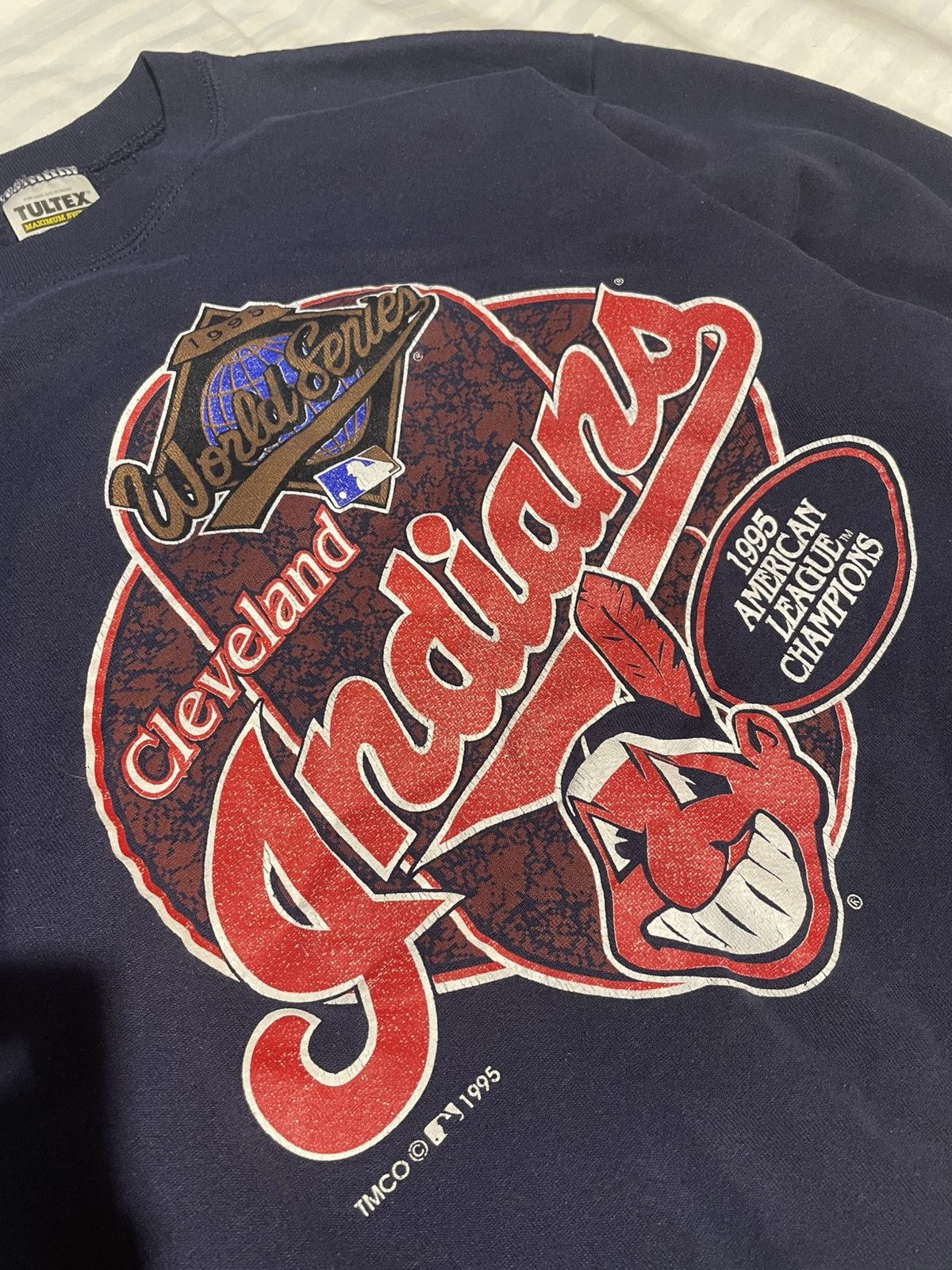 MLB 1995! Vintage Indians Cleveland MLB World Series Sweatshirt Size US L / EU 52-54 / 3 - 4 Thumbnail