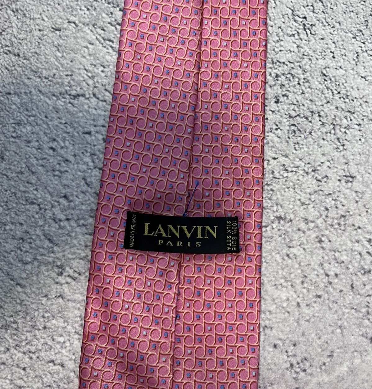 Lanvin Lanvin Paris Men’s Tie 100% Silk Pink Made In France Size ONE SIZE - 5 Thumbnail