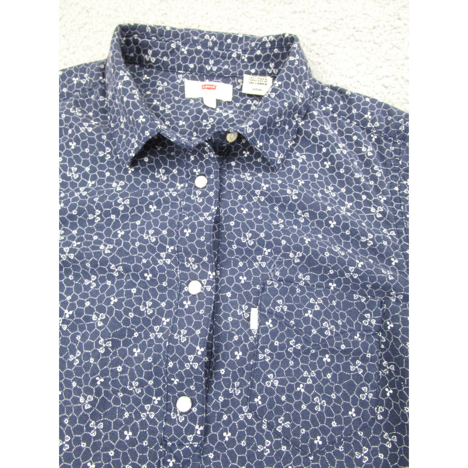 Levi's Levi's Dress Womens S Pearl Snap Blue Floral Western Cottagecore Prairie Boho Shirt Dress Womens Size S / US 4 / IT 40 - 4 Thumbnail
