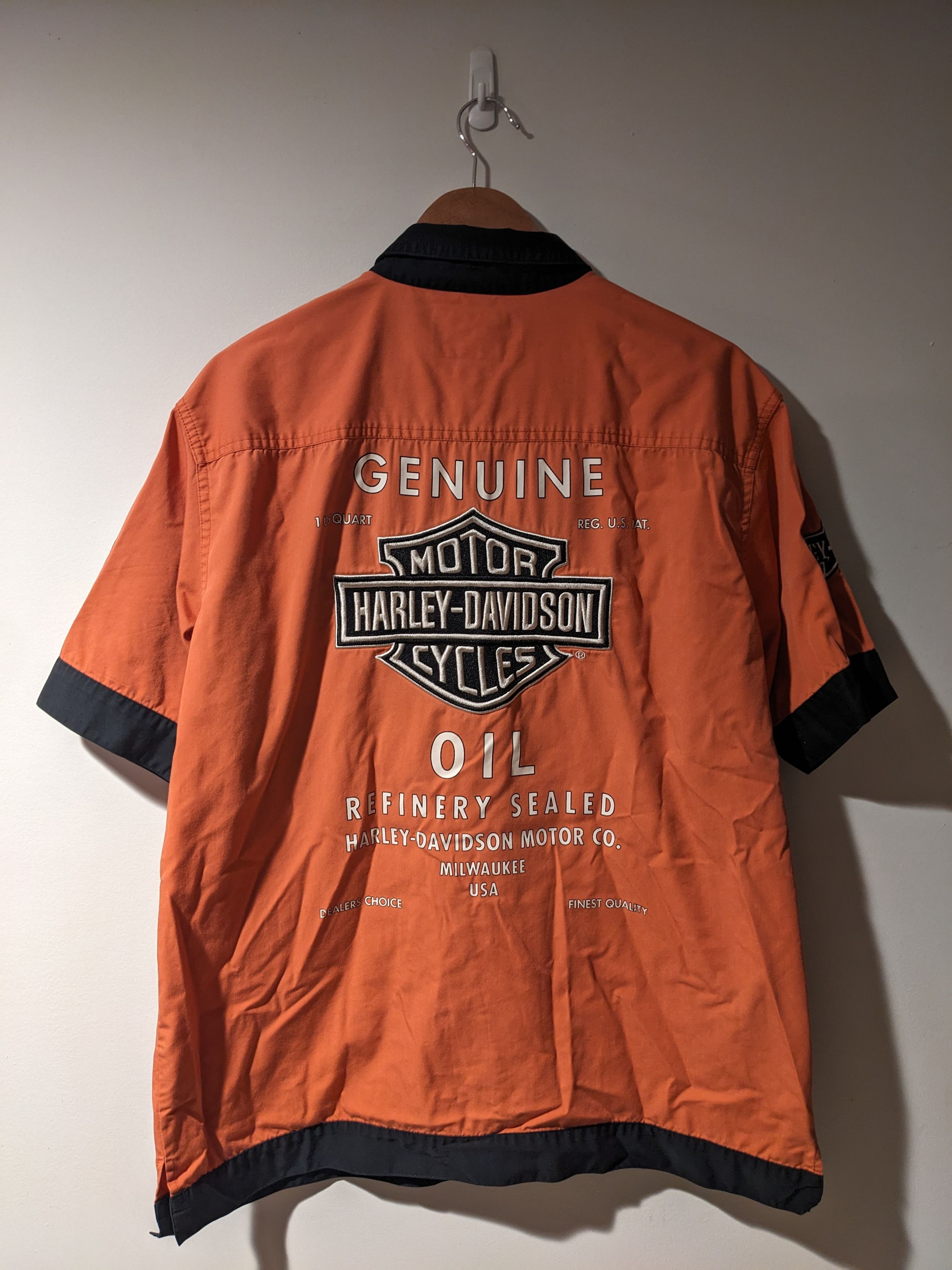 Harley Davidson × Vintage Vintage Y2K Harley Davidson Motorcycle Large Bowling Shirt Size US L / EU 52-54 / 3 - 1 Thumbnail
