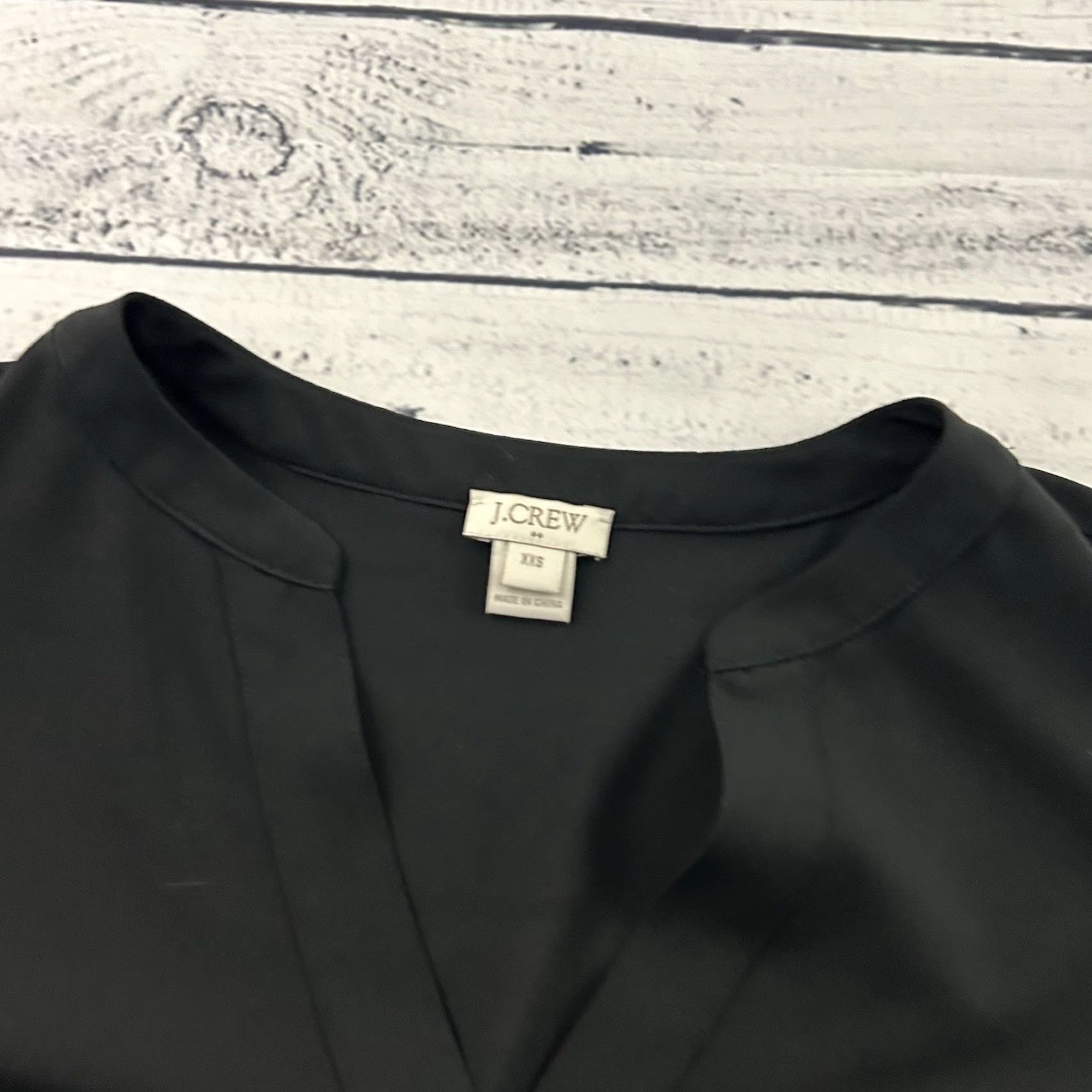 J.Crew J.CREW Blouse Ruffle 3/4 Sleeve Women's XS Black Shirt Size XXS / US 00 / IT 34 - 2 Thumbnail
