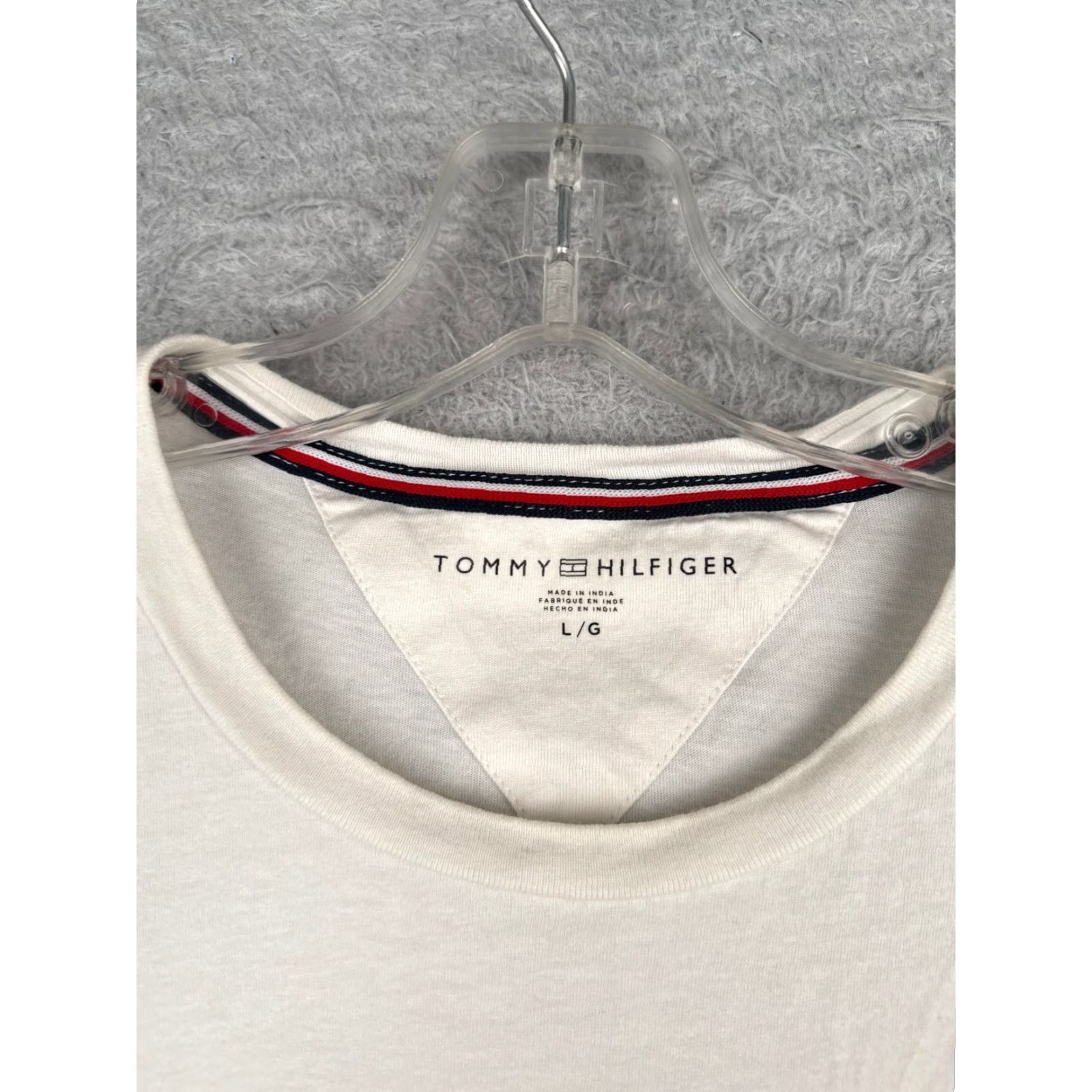 Tommy Hilfiger Tommy Hilfiger Shirt Men L White Short Sleeve Crew Neck Pocket Cotton Embroidered Logo American Mens Size US L / EU 52-54 / 3 - 7 Thumbnail