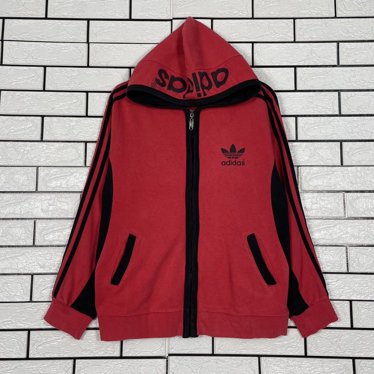 Adidas Vintage Big Logo Adidas Zipper Hoodie Size US M / EU 48-50 / 2 - 1 Thumbnail