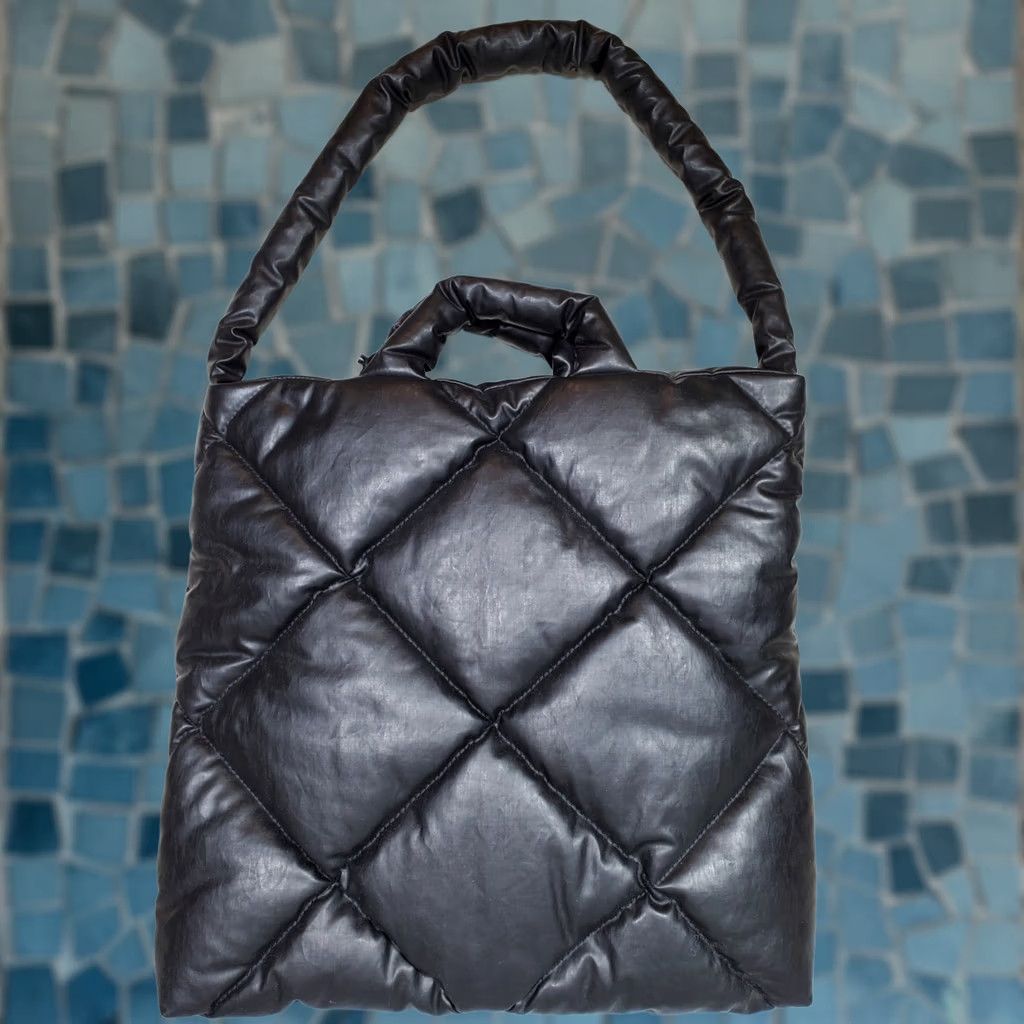 Kassl Editions KASSL Editions Quilted Bag Medium Oil Black Pillow Tote Womens Size ONE SIZE - 1 Thumbnail