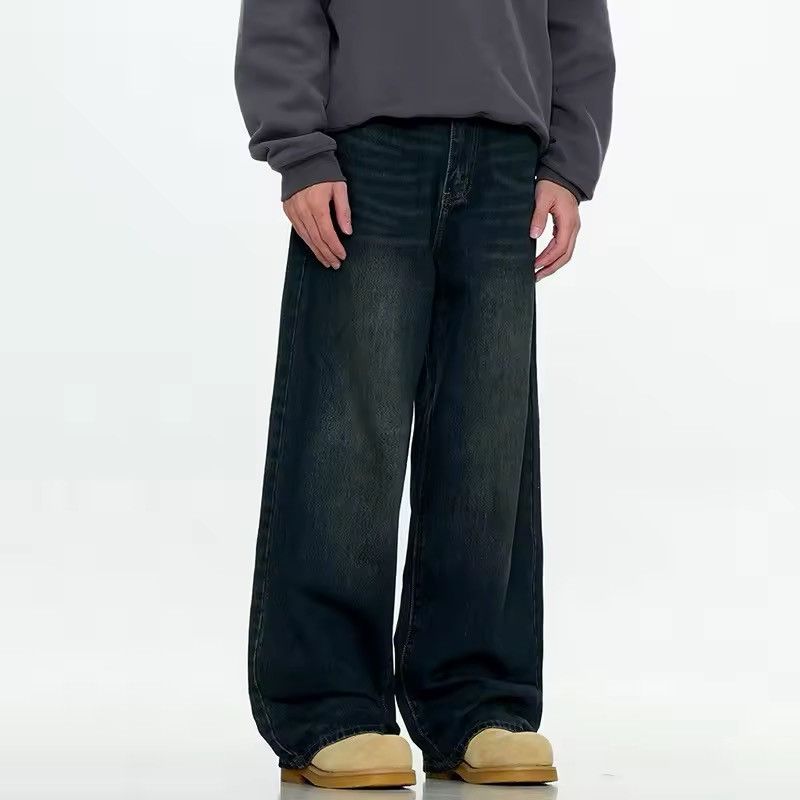 Designer × Jean Design Wide Leg Loose Straight Streetwear Jeans Pants Size US 30 / EU 46 - 2 Thumbnail