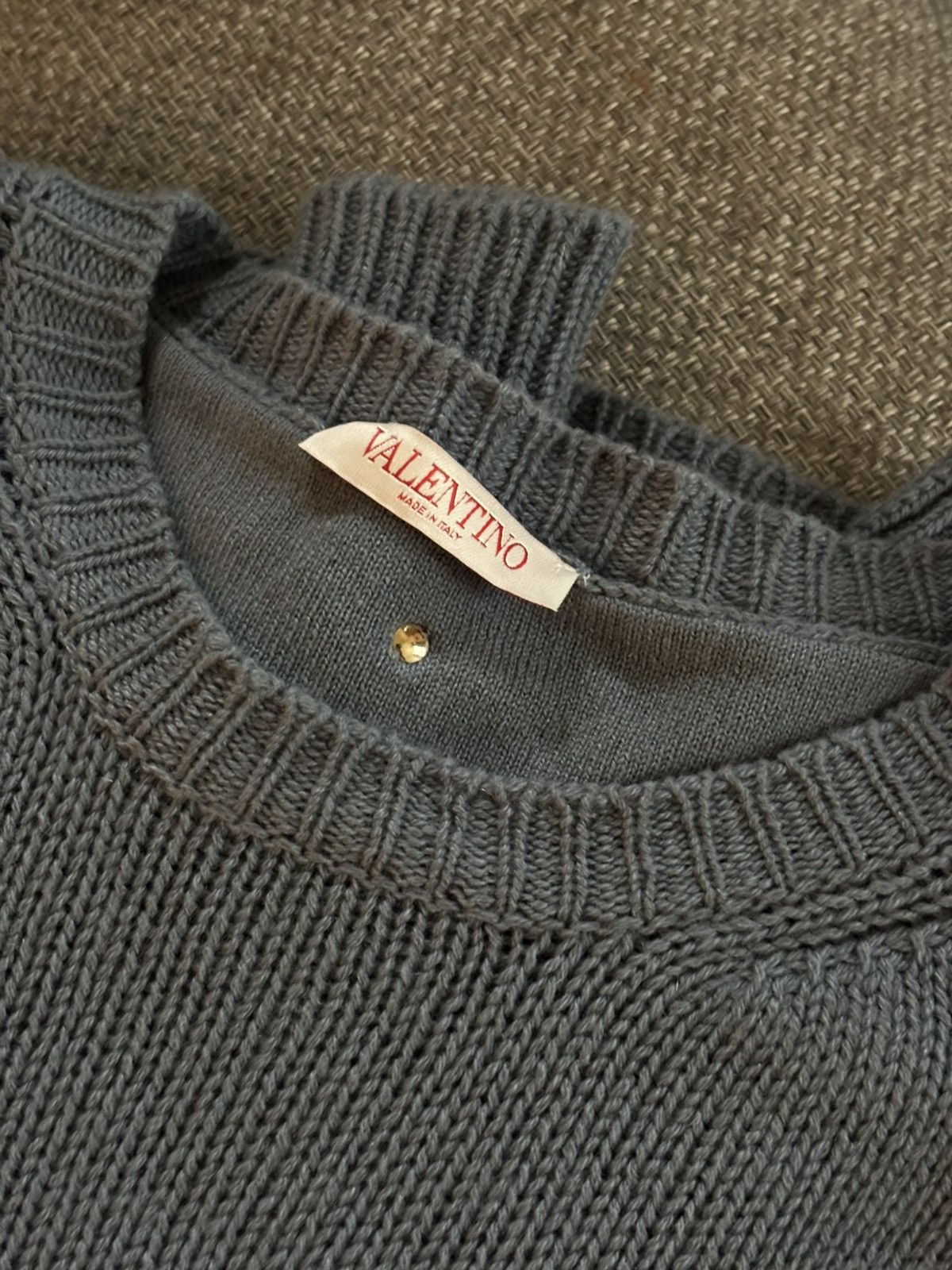 Valentino Valentino Pastel Blue Rockstud 100% Cashmere Sweater Size US M / EU 48-50 / 2 - 1 Thumbnail