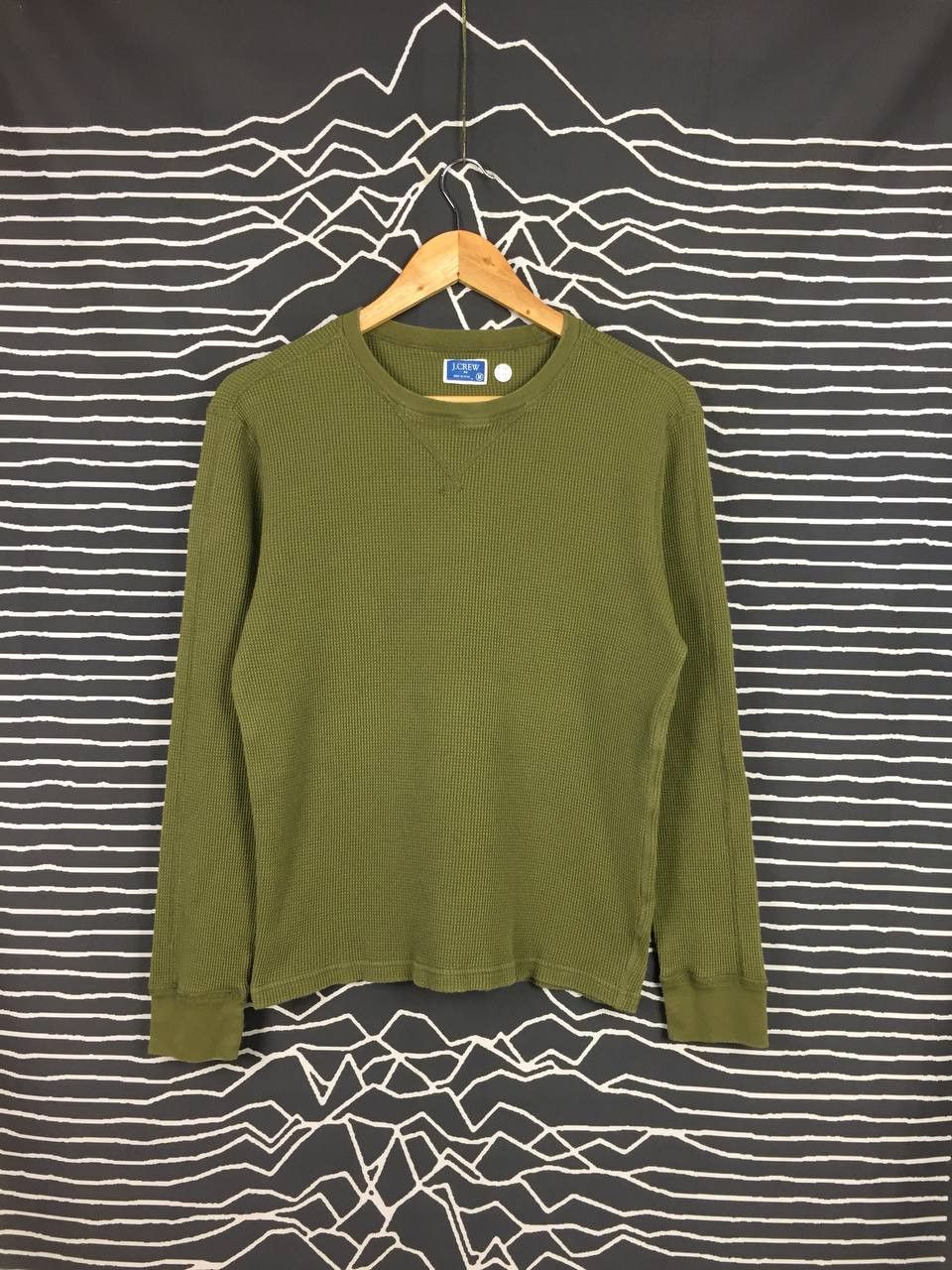 J.Crew × Vintage Vtg J.Crew Blank Waffle Knit Longsleeve Tee Size US M / EU 48-50 / 2 - 1 Thumbnail
