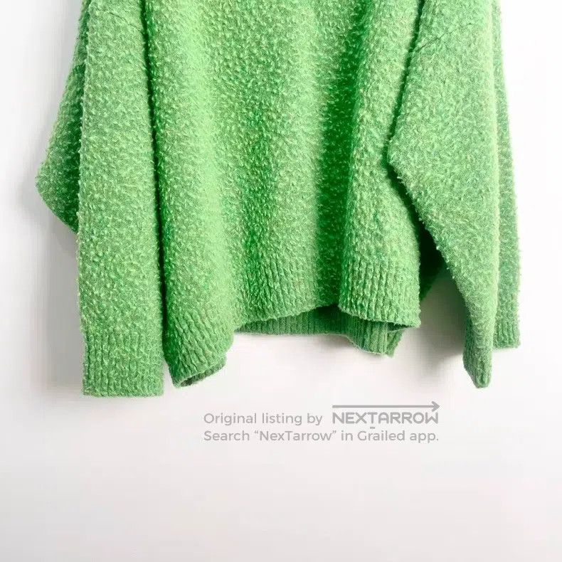 Loewe Loewe Green V-neck Loose Long Sleeve Pullover Size S / US 4 / IT 40 - 3 Thumbnail