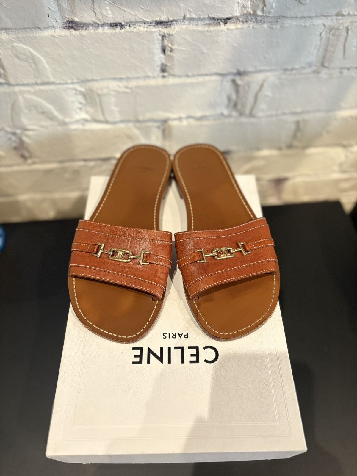 Celine Celine Slides Brown Clean OG Size 39 Size US 9 / IT 39 - 1 Thumbnail