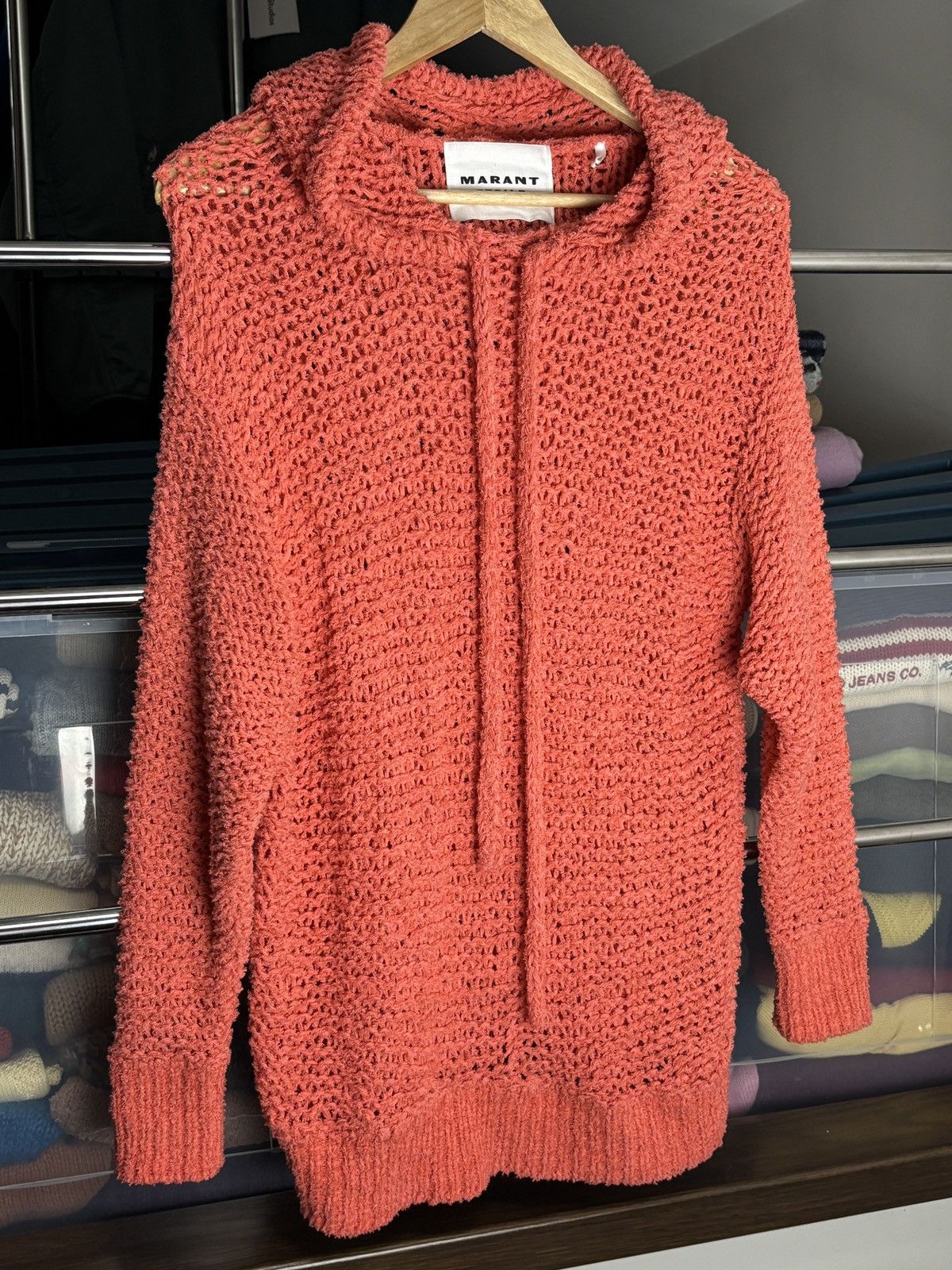 Isabel Marant Etoile Isabel Marant Etoile Mesh Knit Unique Hoodie Sweater Size L / US 10 / IT 46 - 2 Thumbnail