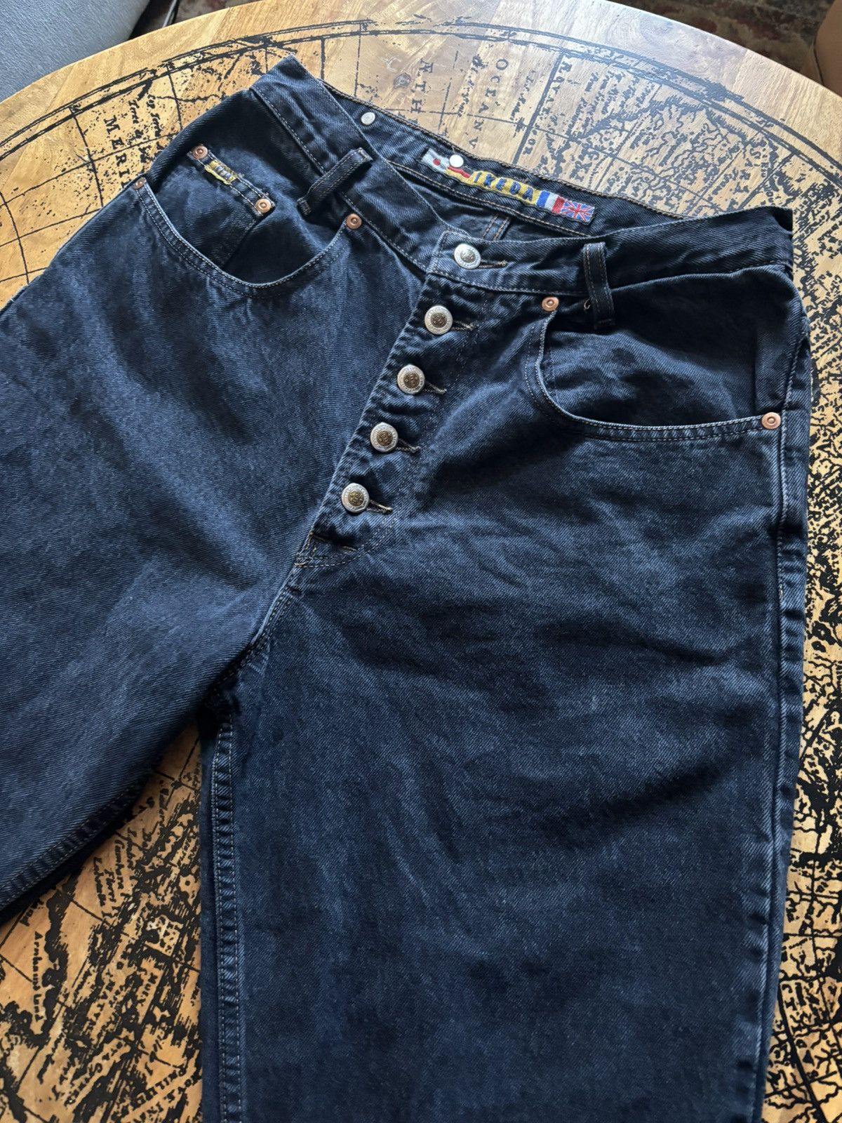 Vintage IKEDA Black Button Fly Denim Jeans Made in Canada Size US 28 / EU 44 - 1 Thumbnail