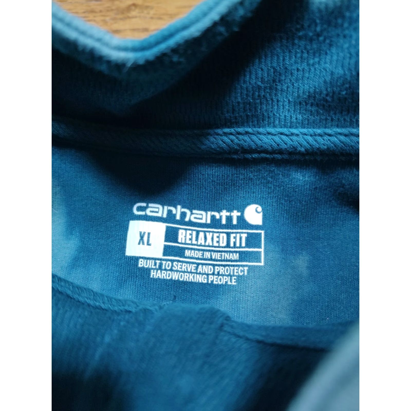 Carhartt Carhartt Mens XL Teal Green 1/4 Zip Thermal Sweatshirt Acid Wash Tie Dye Relaxed Shirt Men Size US XL / EU 56 / 4 - 4 Thumbnail