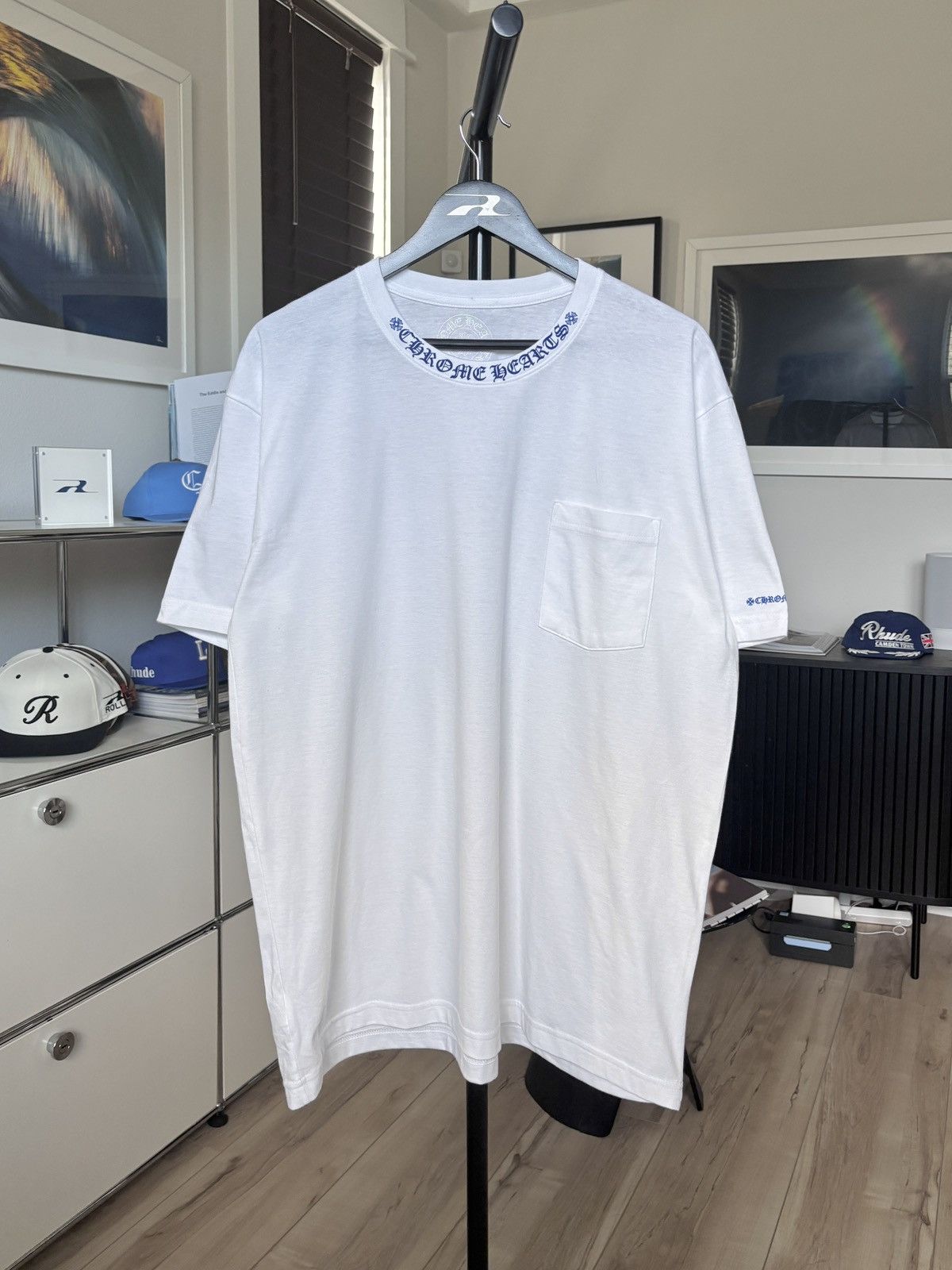 Chrome Hearts BRAND NEW | RECEIPT | BARTH BLUE NECK LOGO TEE Size US XL / EU 56 / 4 - 2 Thumbnail