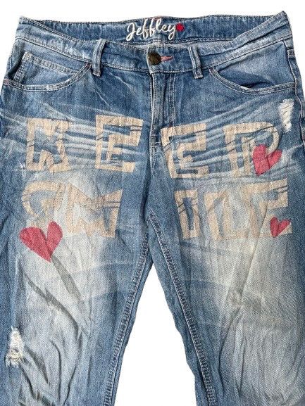 Japanese Brand VINTAGE JAPANESE BRAND KEEP SMILE WORDING JORTS Size US 35 - 2 Thumbnail