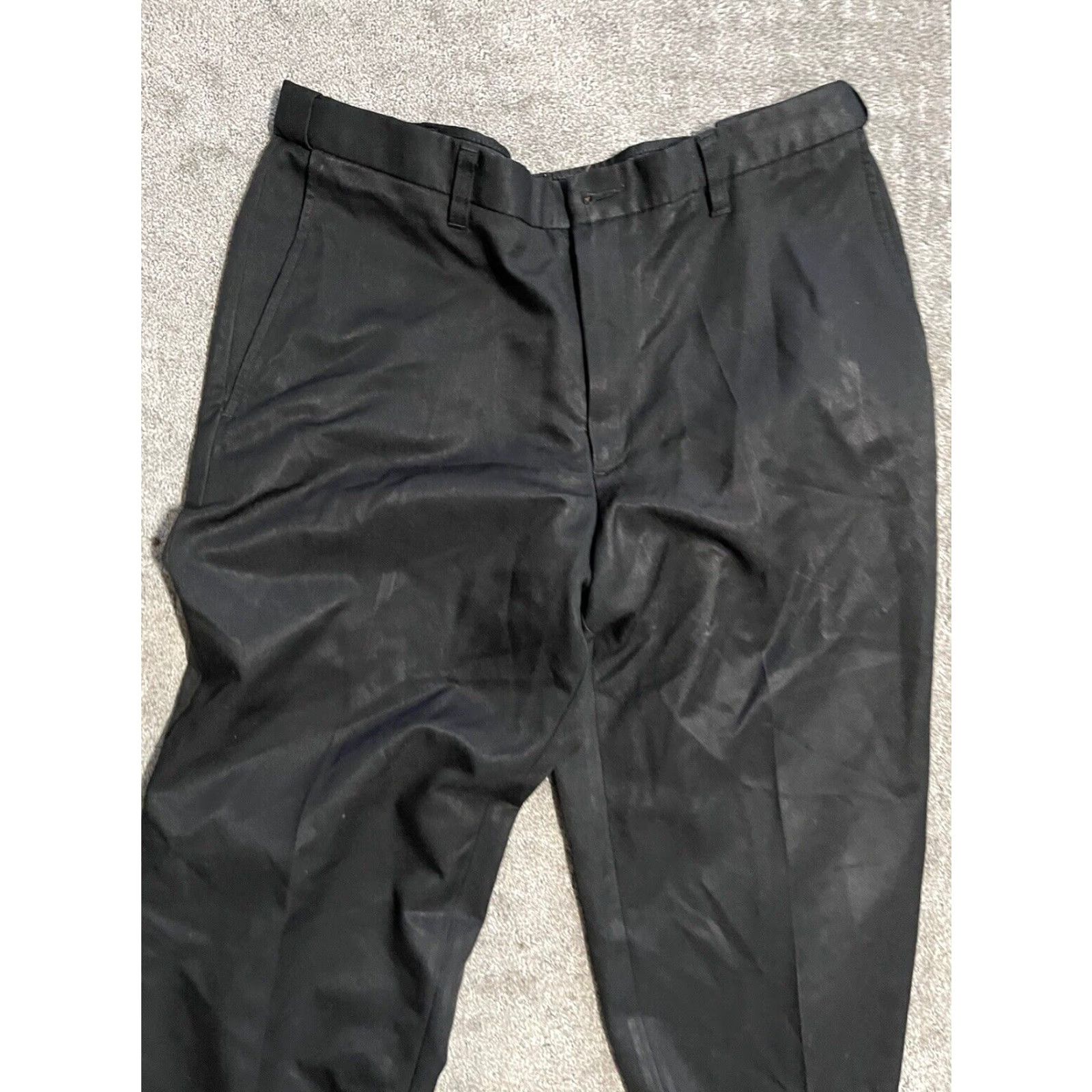 Haggar Haggar Pants Black Solid Polyester Flat Front Dress 38x29 Q Mens Size US 38 / EU 54 - 2 Thumbnail