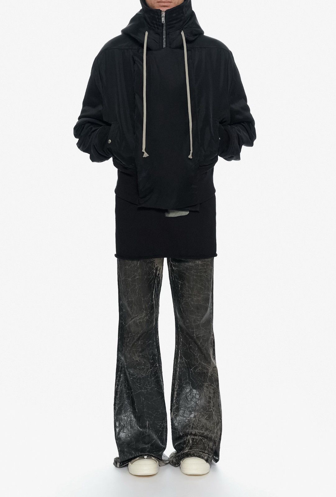 Rick Owens Drkshdw Last Rick Owens Drkshdw Geth Crackle-Effect Denim Trousers Size US 30 / EU 46 - 4 Thumbnail