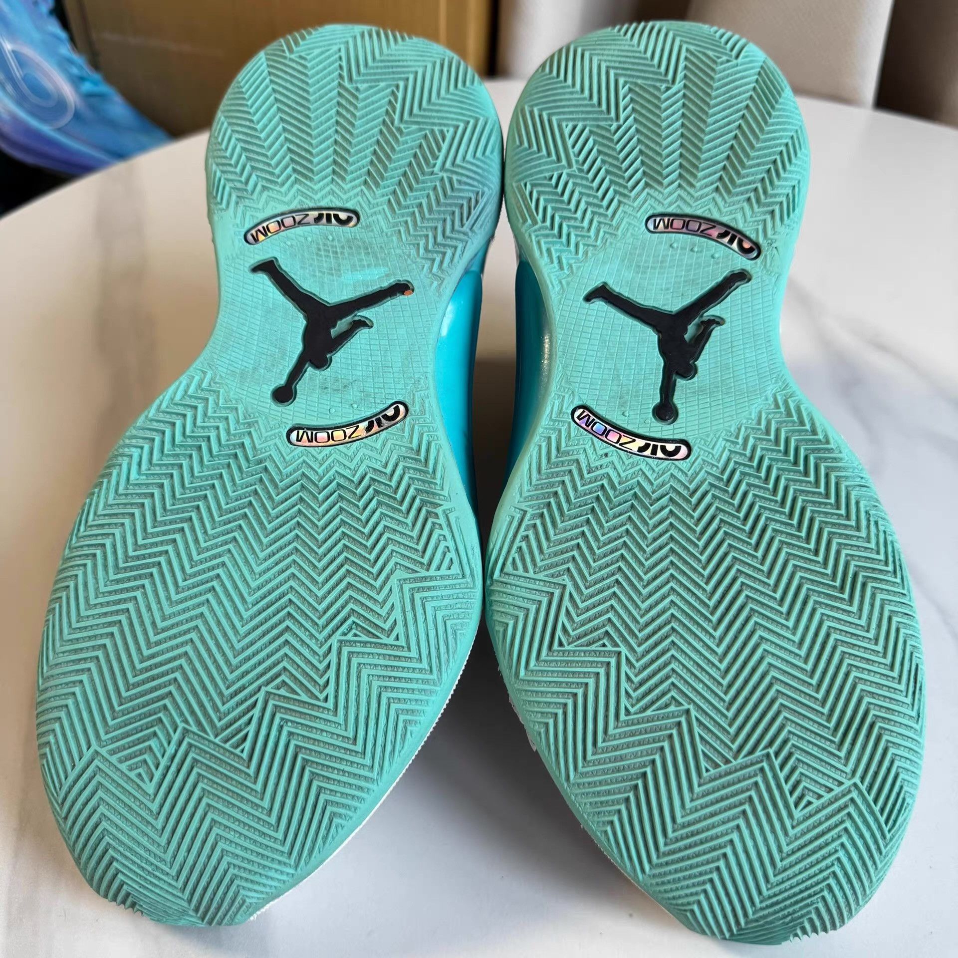 Nike Air Jordan 35GuoAiluncolorwaywhitebluelake greenmid-top Q10 Size US 8 / EU 41 - 4 Thumbnail