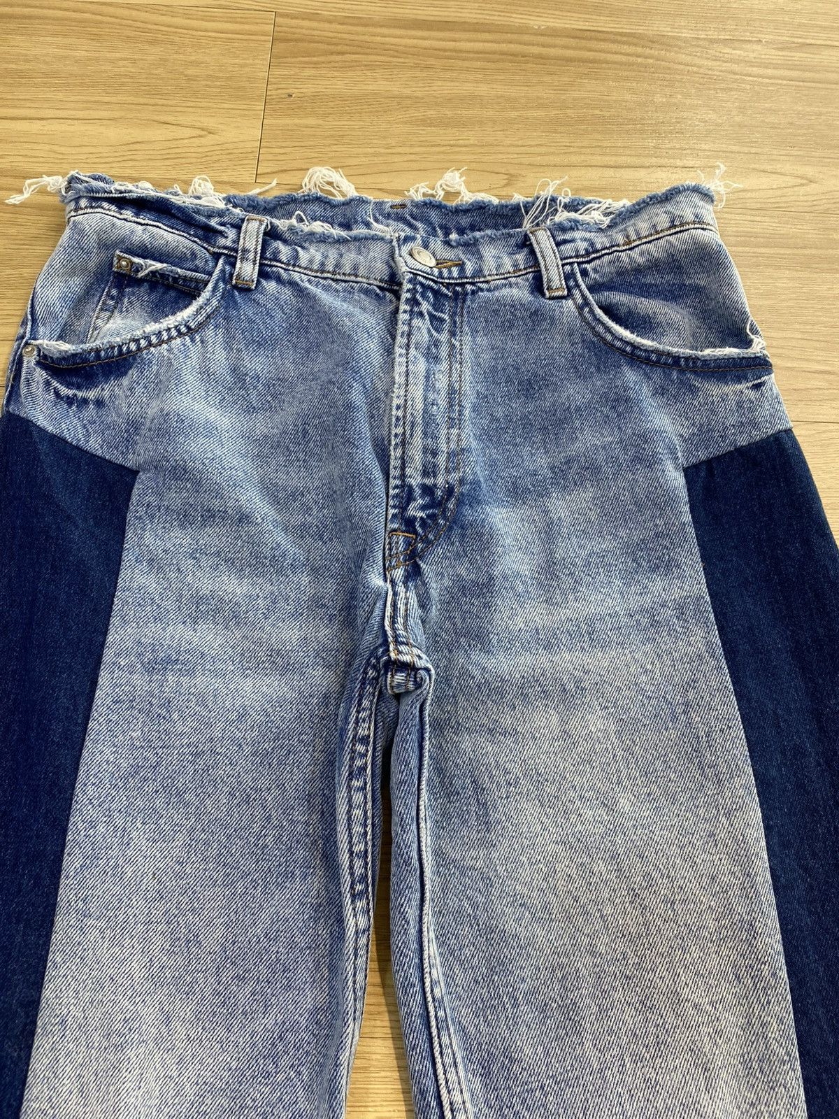 Japanese Brand TRf baggy patchwork color block croped denim jeans Size US 30 / EU 46 - 3 Thumbnail