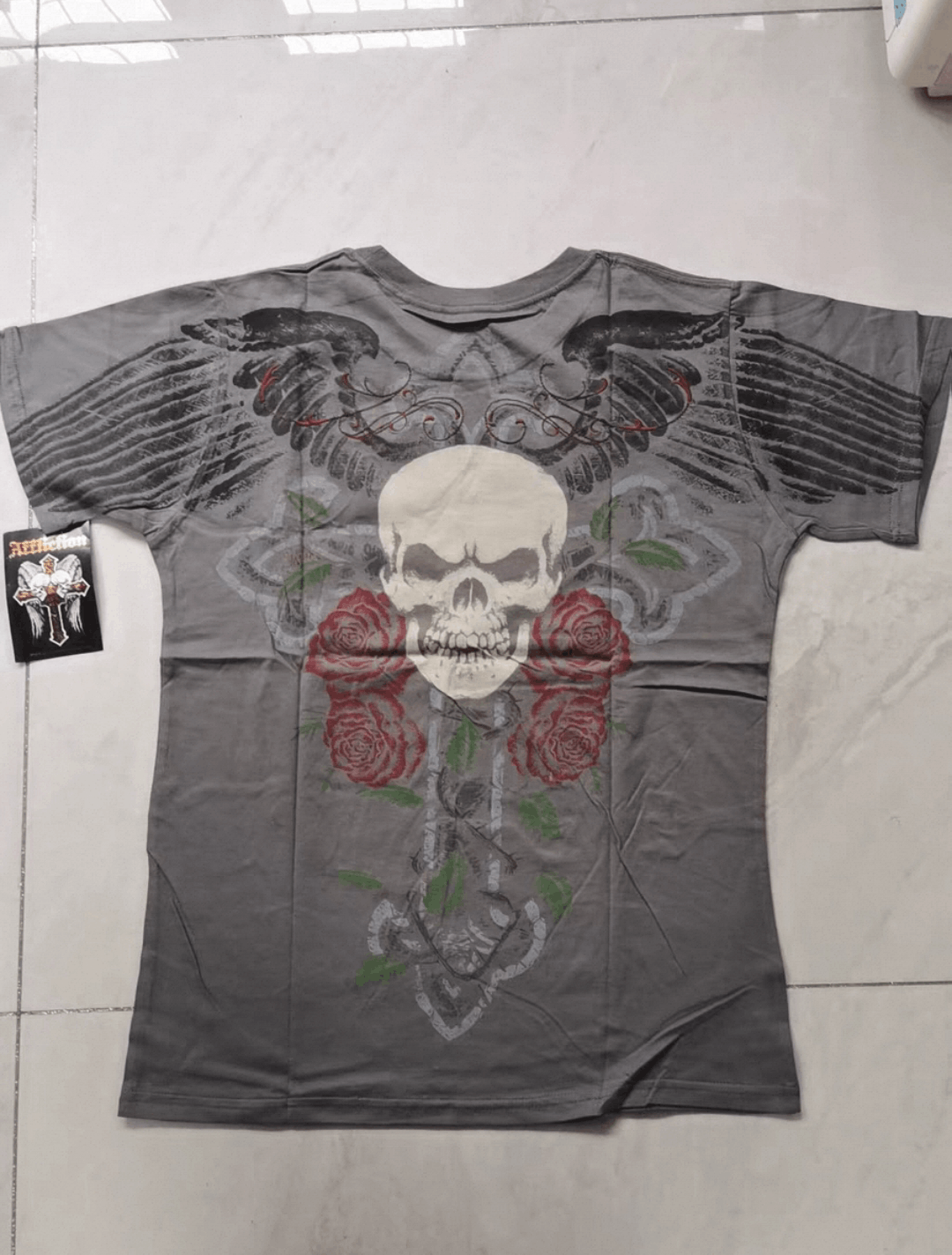Affliction affliction deadstock skull flower t-shirt Size US L / EU 52-54 / 3 - 1 Thumbnail