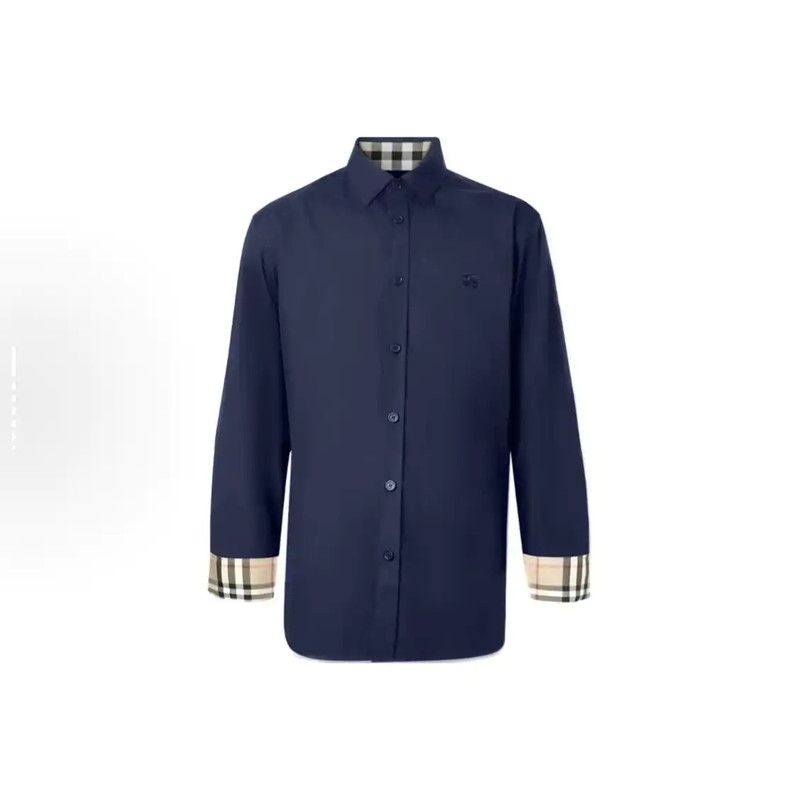 Burberry Burberry Long Sleeve Blue Cotton Shirt Size US XS / EU 42 / 0 - 1 Thumbnail