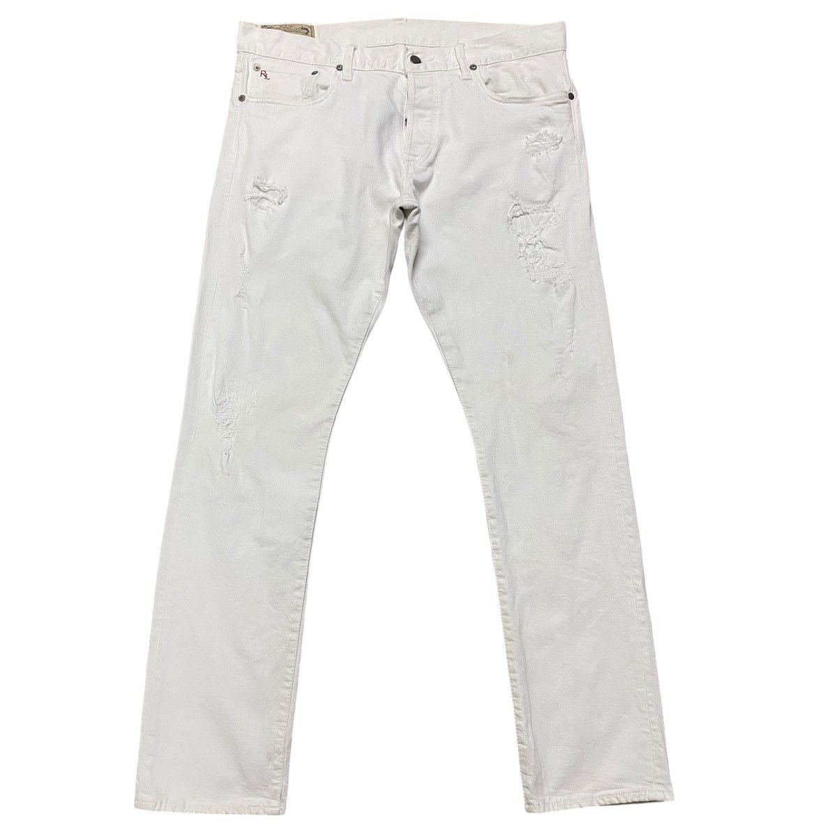 Polo Ralph Lauren Sullivan Slim White Damage Jeans Size US 36 / EU 52 - 2 Thumbnail