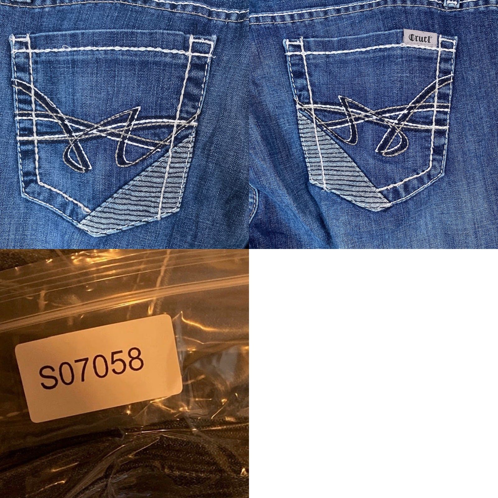 Denime VINTAGE Cruel Denim Womens Jeans Blue Abby Embroidered Pocket Stretch 31/11R Size 32" / US 10 / IT 46 - 9 Thumbnail