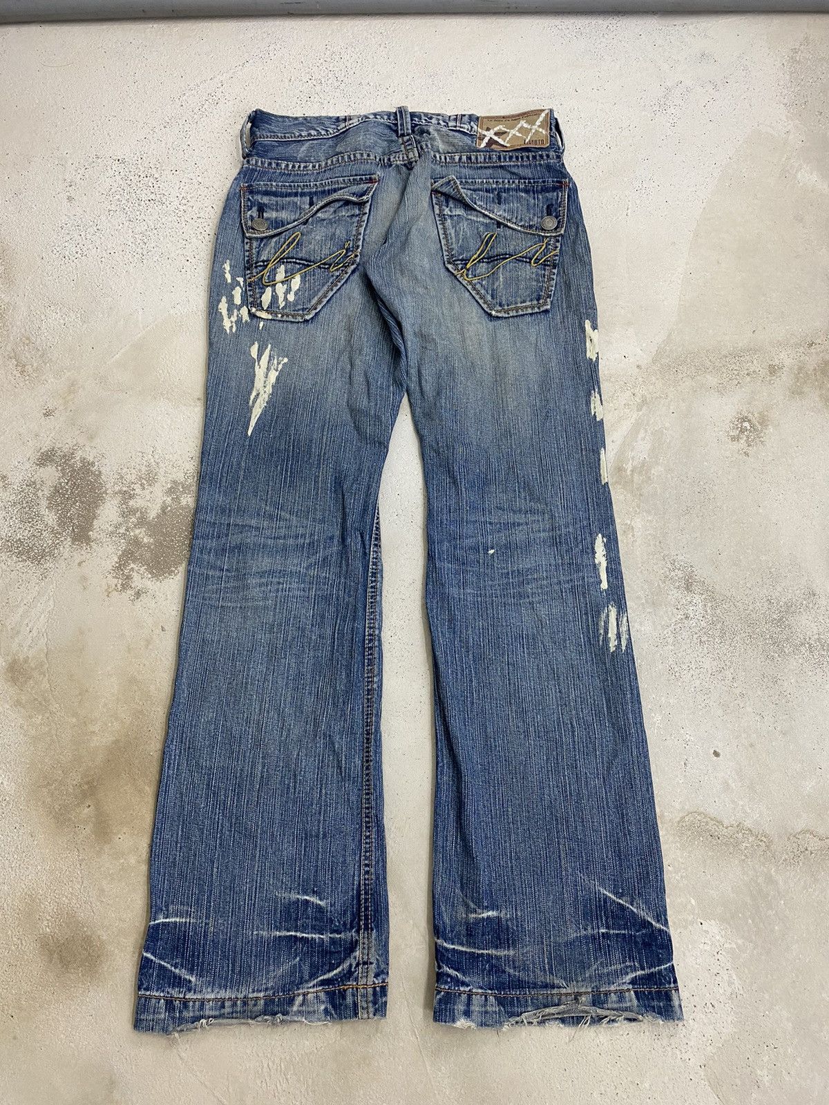 If Six Was Nine Le Jean De Base Francais Clawn Mark Blue Way Abstract Paint Size US 32 / EU 48 - 2 Thumbnail