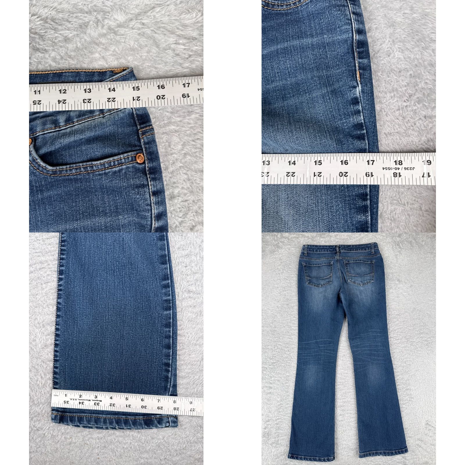 Vintage Code Bleu Jeans Women 6 Blue Denim Soleil Bootcut Low Rise Cotton Blend 30x31 Size 28" / US 6 / IT 42 - 9 Thumbnail