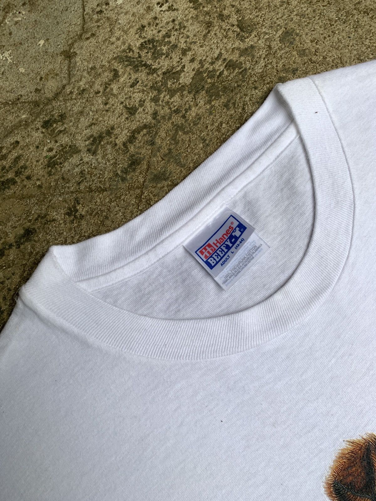 Vintage 1990s White Dog Cat Art by Air Waves Hawaii State Tee Size US L / EU 52-54 / 3 - 6 Thumbnail