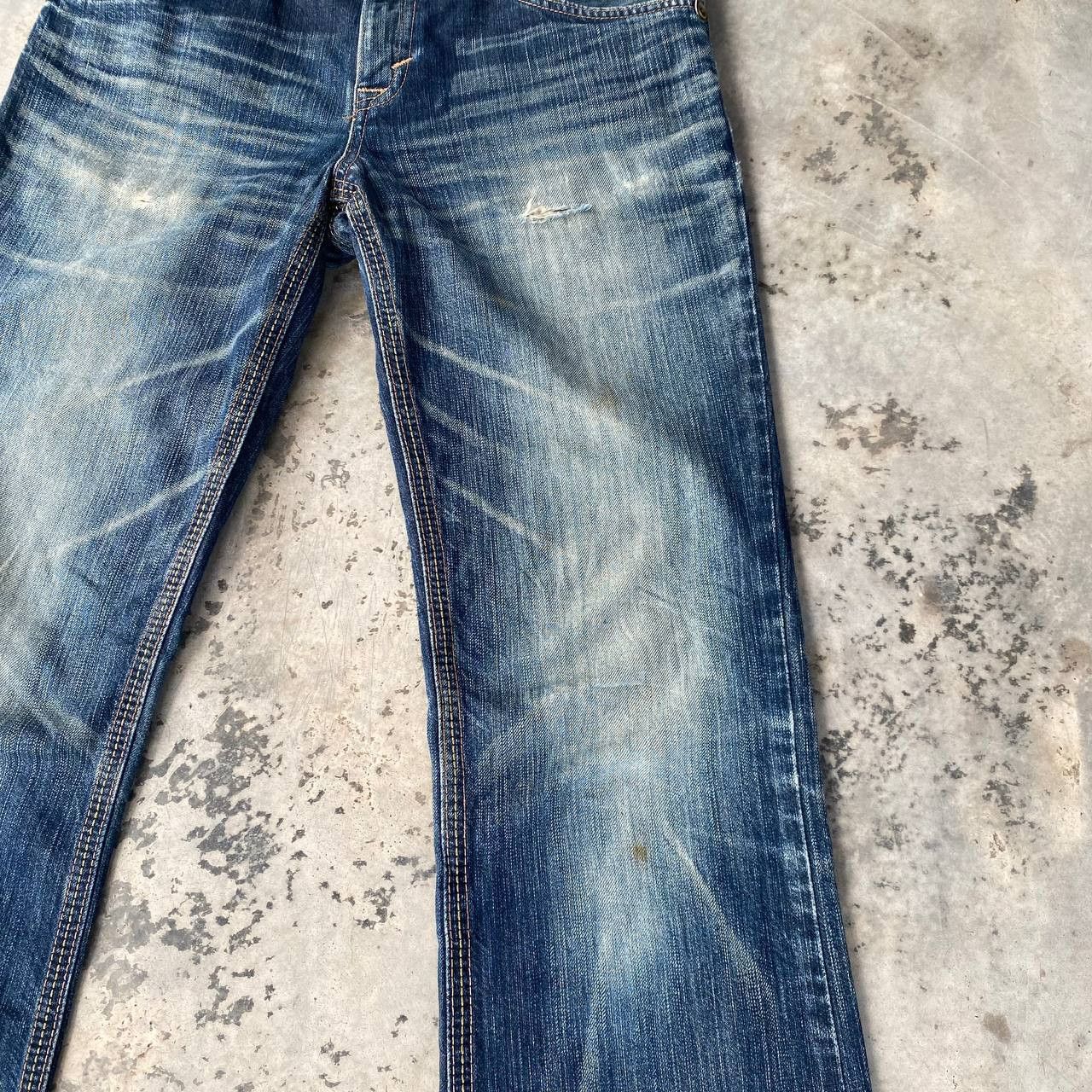 Edwin × Vintage FLARED✅VINTAGE EDWIN EXCLUSIVE BOOT CUT DISTRESSED DAMAGED Size US 29 - 6 Thumbnail
