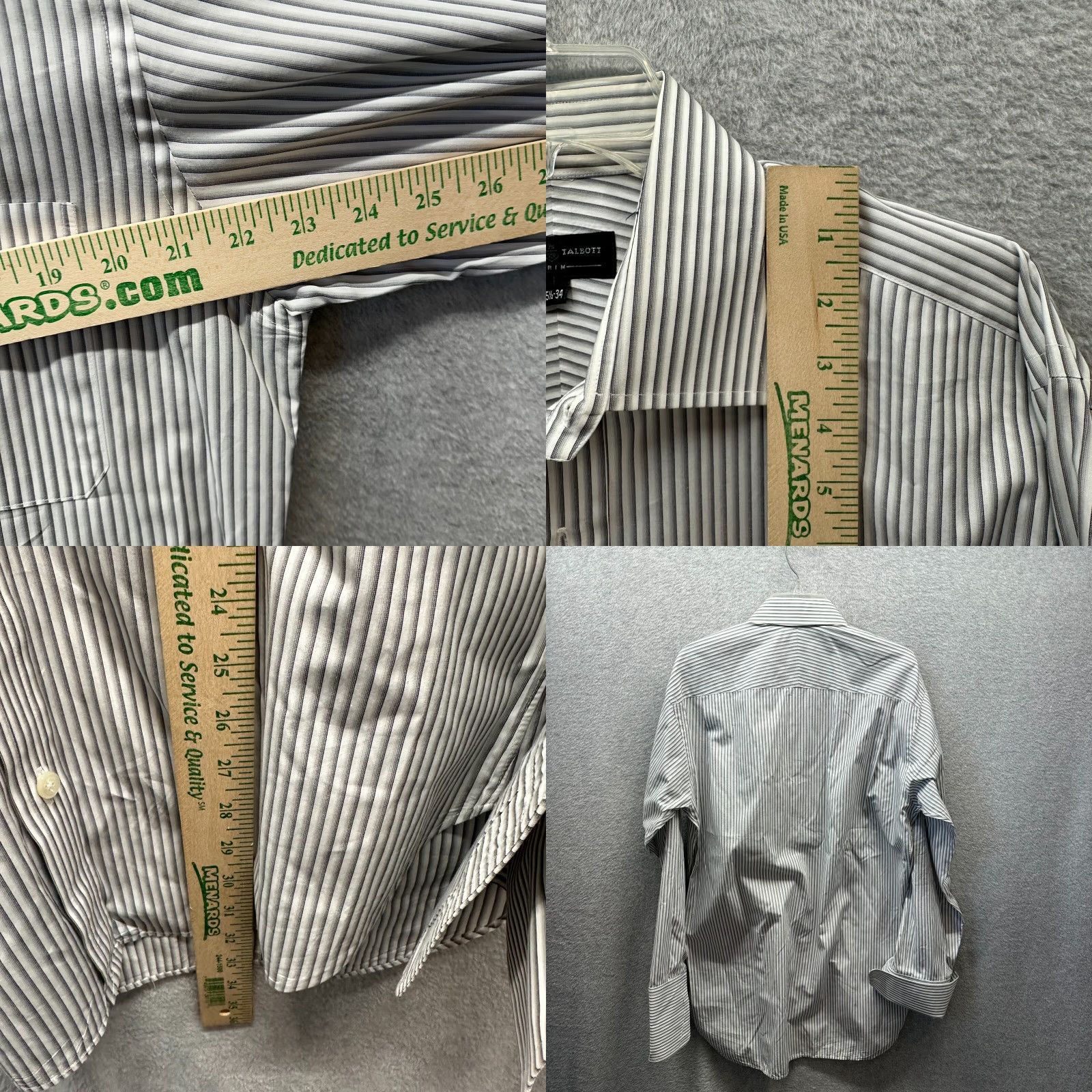 Robert Talbott Robert Talbott Shirt Mens 15.5 Large White Cotton Button-Up Dress Slim Casual 90s Size 42R - 8 Thumbnail