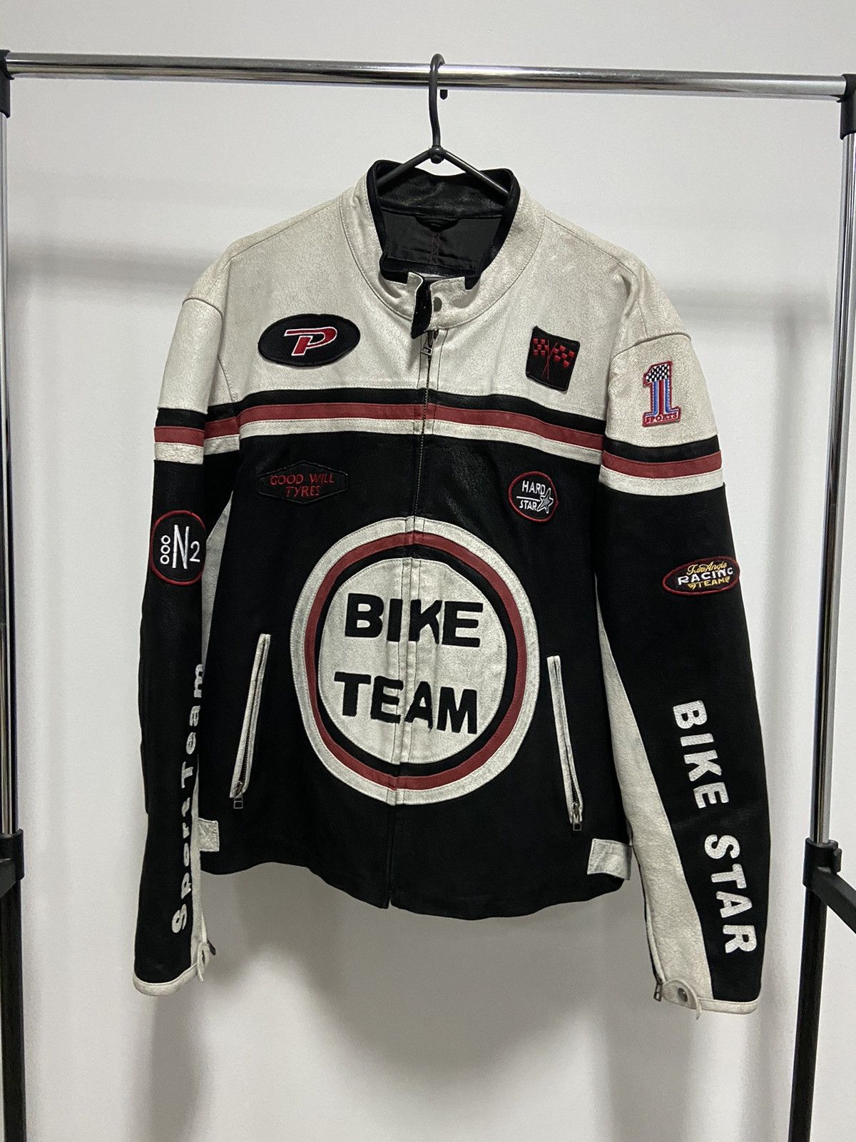 Vintage Bike team leather jacket big logo vintage racing moto Size US XL / EU 56 / 4 - 1 Thumbnail