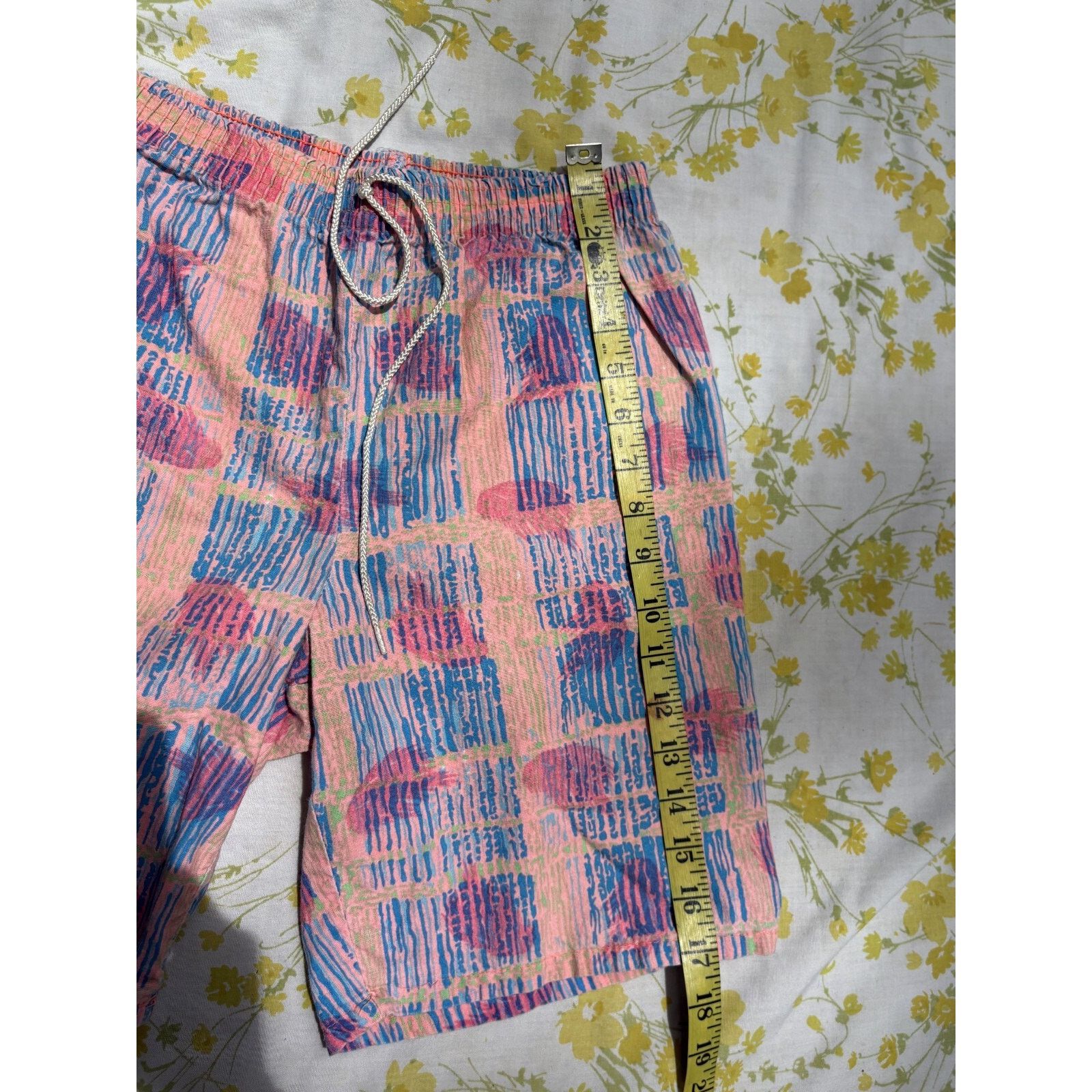 Vintage VTG 80S PATTERNED DRAWSTRING PARTY SHORTS Size 24" / US 00 / IT 34 - 5 Thumbnail