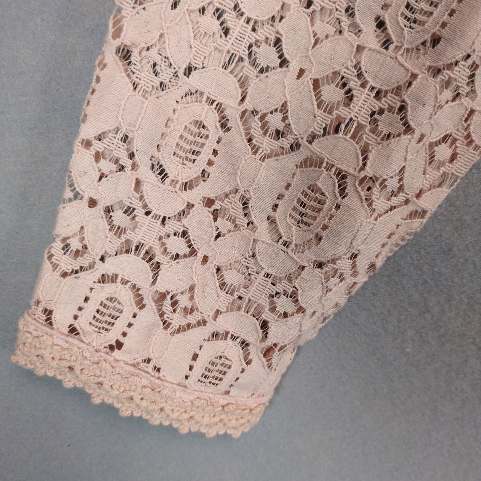 Other GILI Size M Pink Eyelet Lace & Crochet Snap-Front Jacket Top Size M / US 6-8 / IT 42-44 - 4 Thumbnail