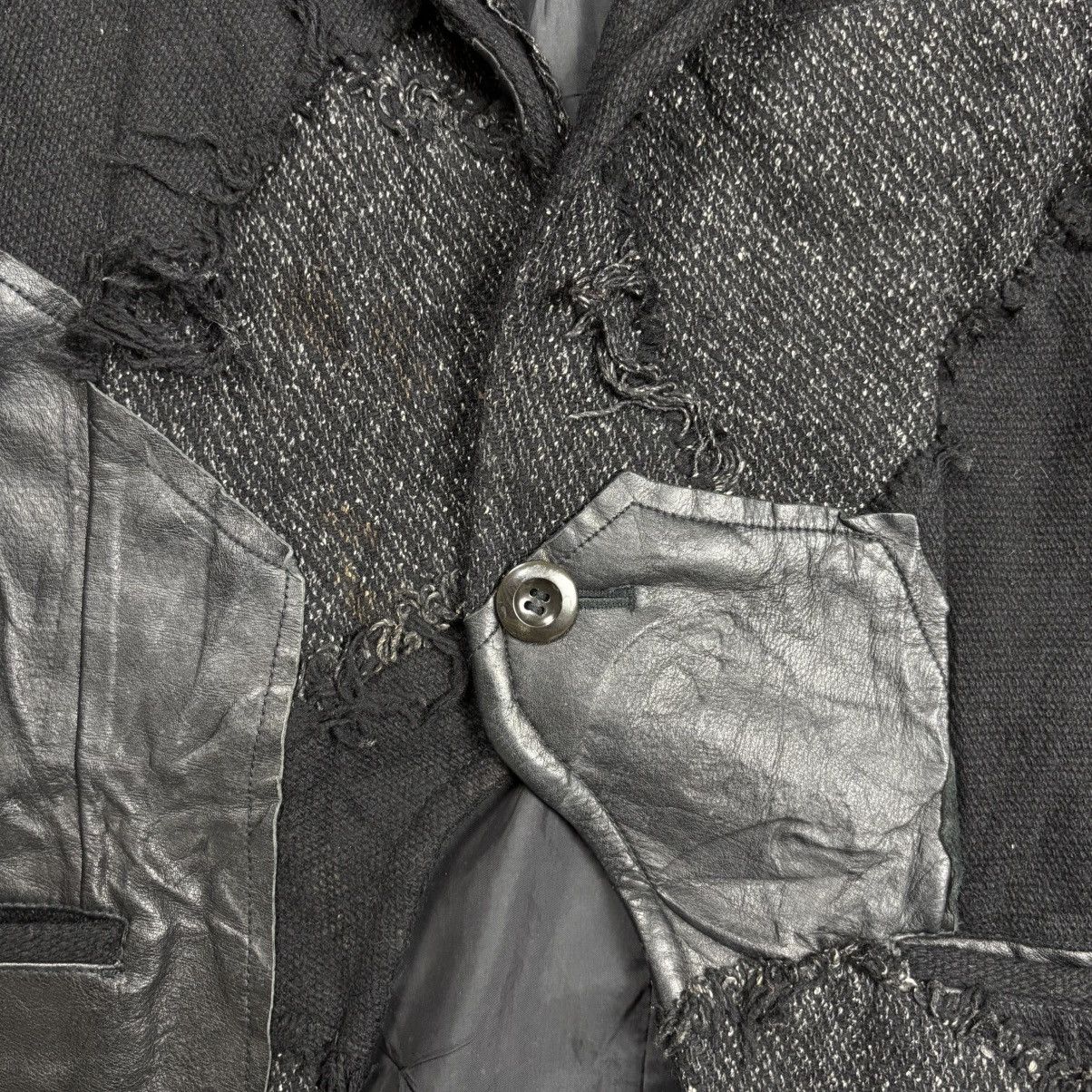 Yohji Yamamoto Archive Y'S - Patchwork Wool Leather Jacket Size US M / EU 48-50 / 2 - 11 Thumbnail