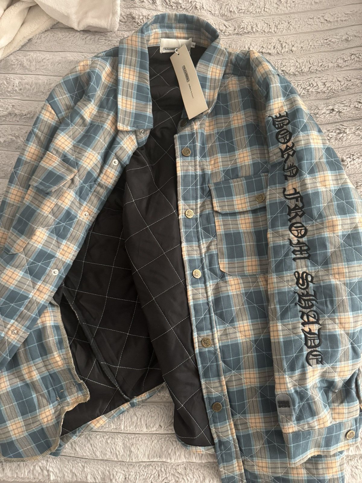 TeamSESH TeamSESH BONES BORNFROMSHADE QUILTED FLANNEL jacket blue Size US S / EU 44-46 / 1 - 15 Thumbnail